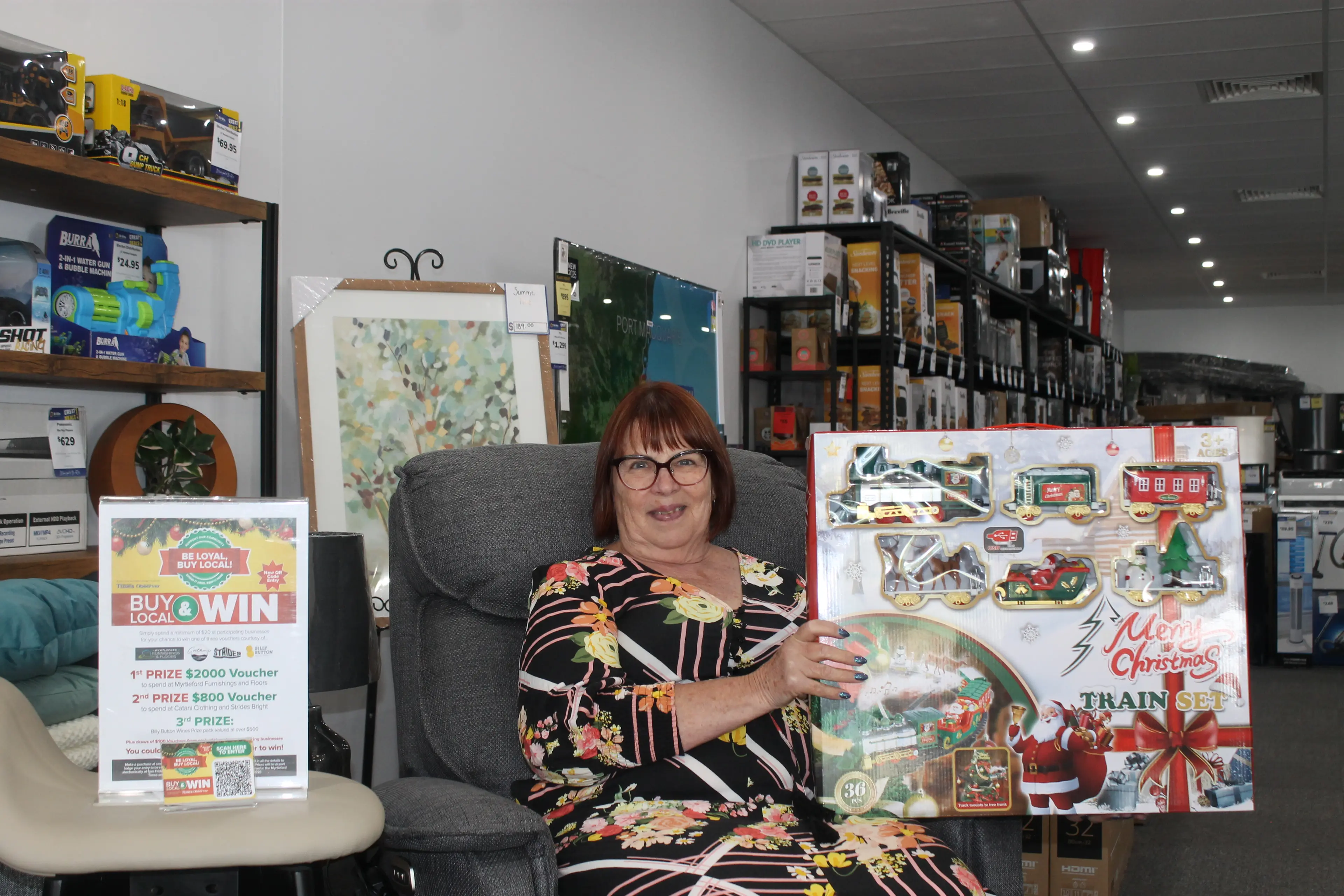 <p>LOCAL CHRISTMAS LISTS: Owner of Bright\\'s Alpine Furniture and Appliances, Kerrie Fleming, said the store is ready for Christmas with a range of fun and educational toys and a selection of outdoor furniture ordered in especially. You can enter our \\'Buy Local and Win\\' competition in the store. PHOTO: Phoebe Morgan</p>\\n