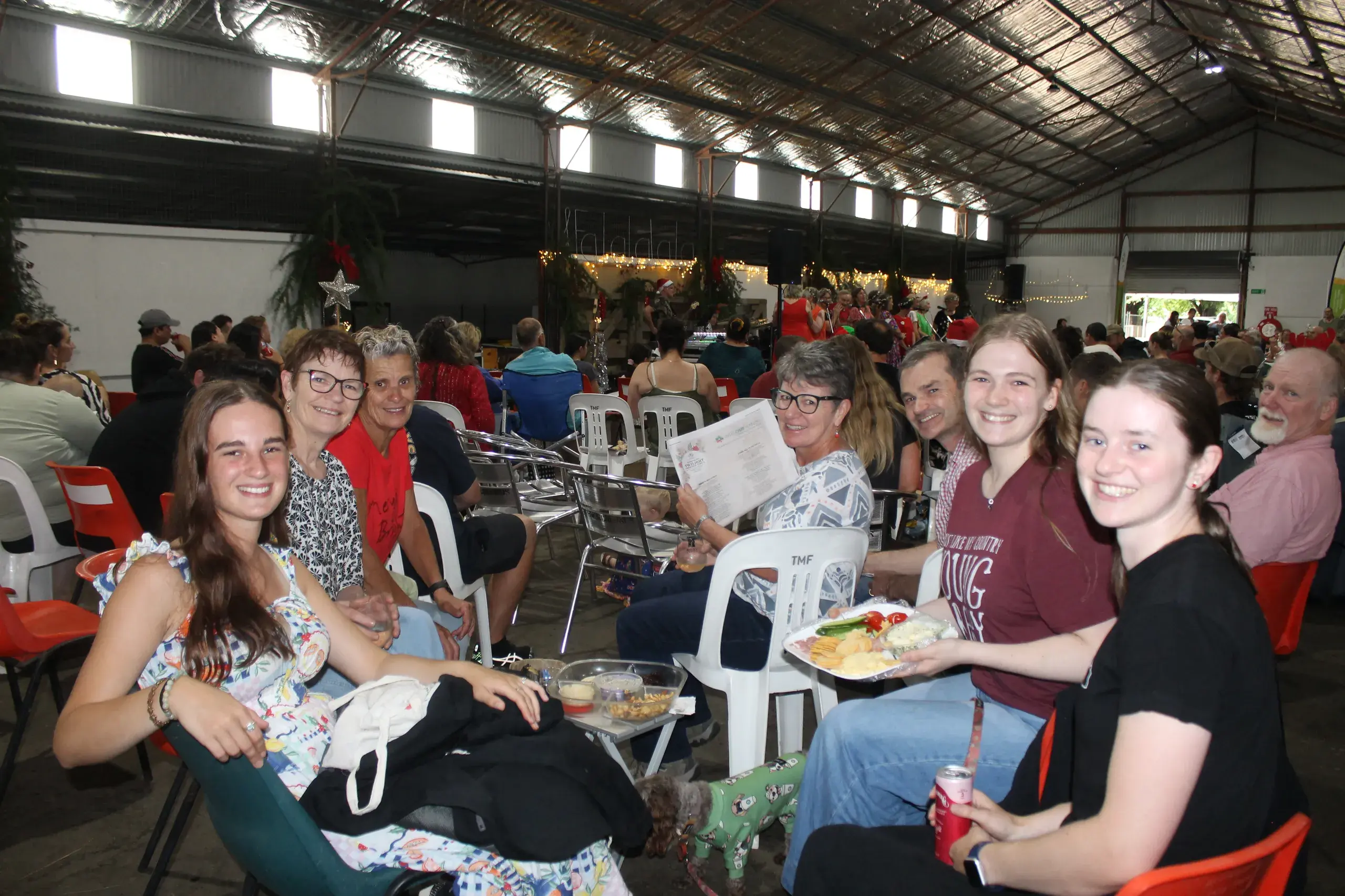 <p>WELL-WISHES FROM THE REGION: (from left) Mackenzie Hart, Fiona Laird, Jenny Norris, Lisa and Simon Shute, Charlie Laird, Caitlin Shute, Noel Laird and Pumpkin the Shitzu, travelled from Harrietville, Eurobin, Porepunkah and Myrtleford to be part of the festive evening. Photos: Phoebe Morgan.</p>\\n