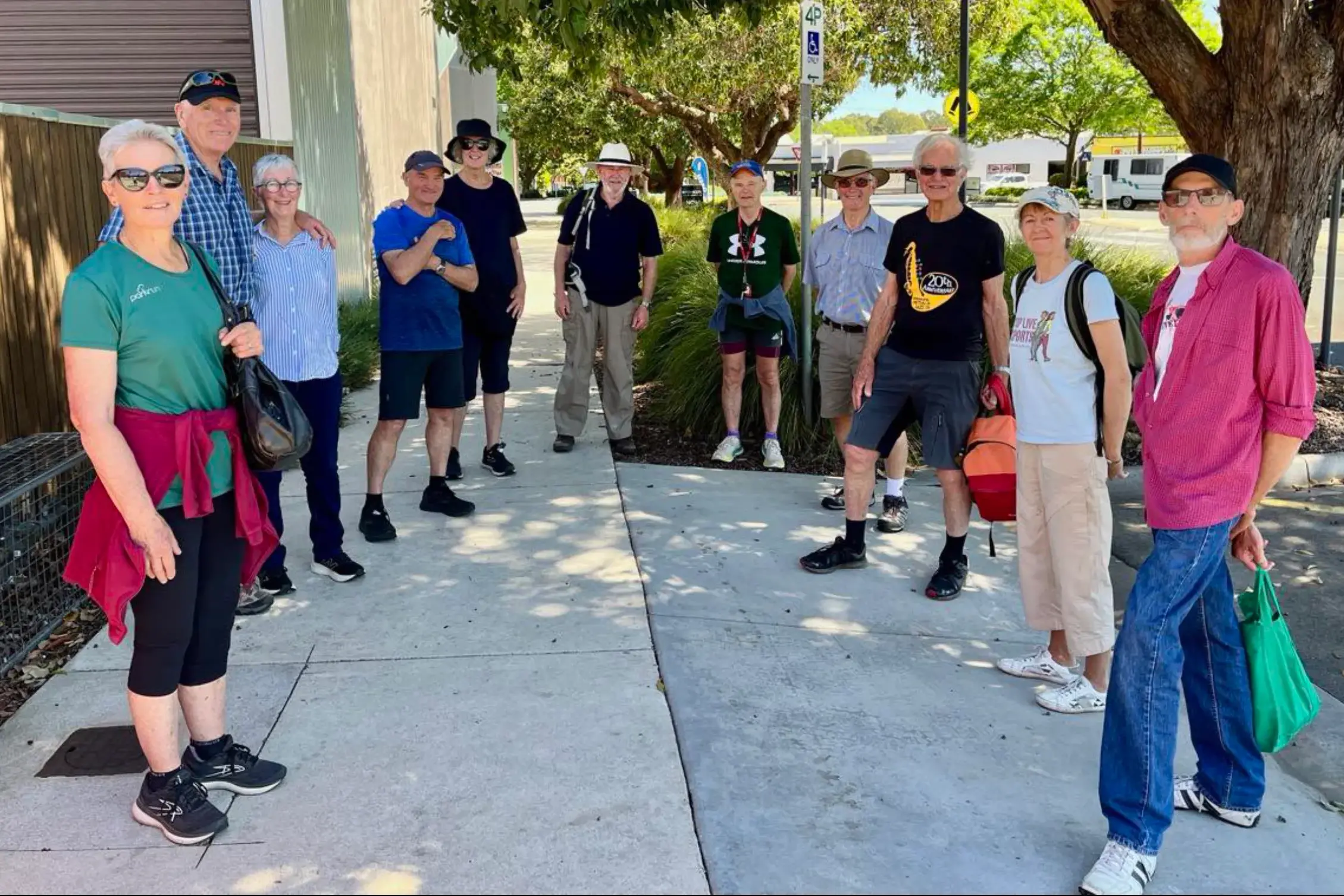 <p>ALL WELCOME: Wangaratta Historical Society volunteer Adrian Twitt (third from right) has conducted three trial walks in recent months. The next walk will be held on Saturday, 3 January.</p>\\n