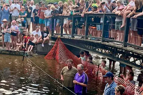 <p>QUITE A QUACKING CROWD: Floating to the finish-line, last year\\'s entrants drew a sea of onlookers.</p>\\n