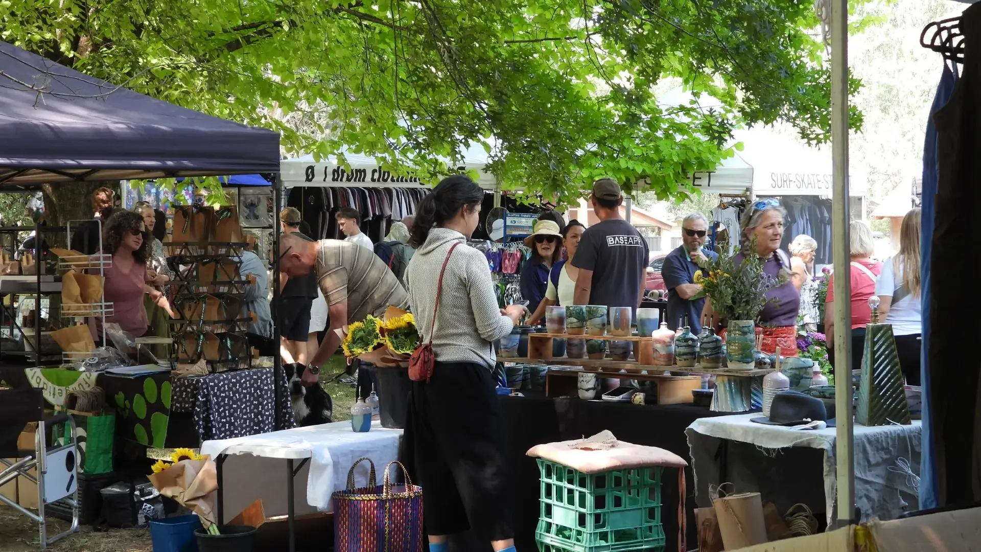 Crowds browse bush market in Harrietville