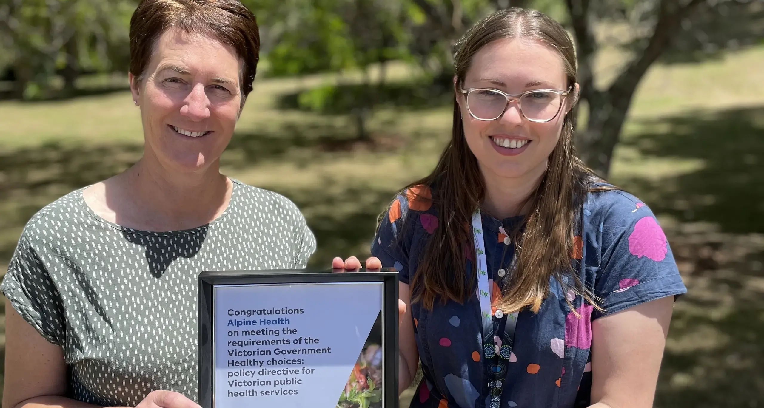 Alpine Health maintains Victorian government's ‘Healthy Choices’ benchmark