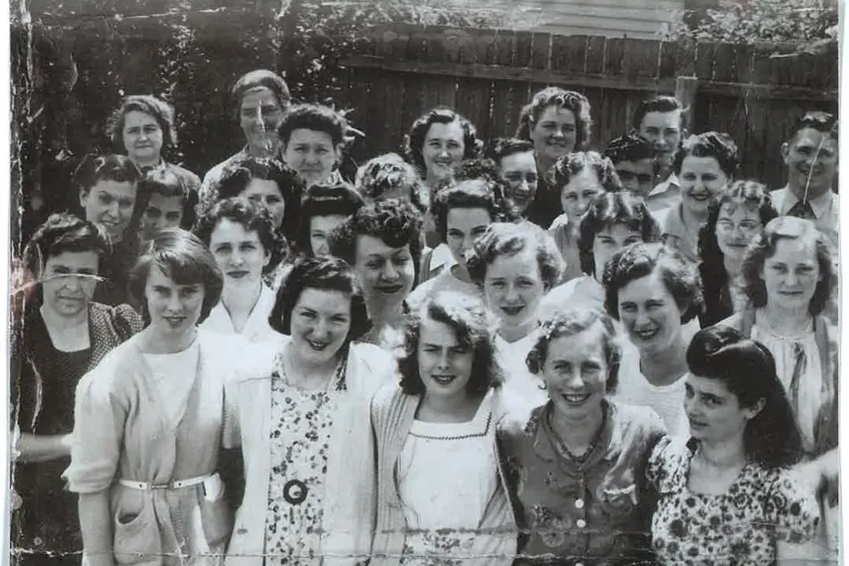 <p>SEPIA SPOT-O: Who can you identify from this photo of Wackers\\' Factory employees from the 1950s? PHOTO: Lunardi family.</p>\\n