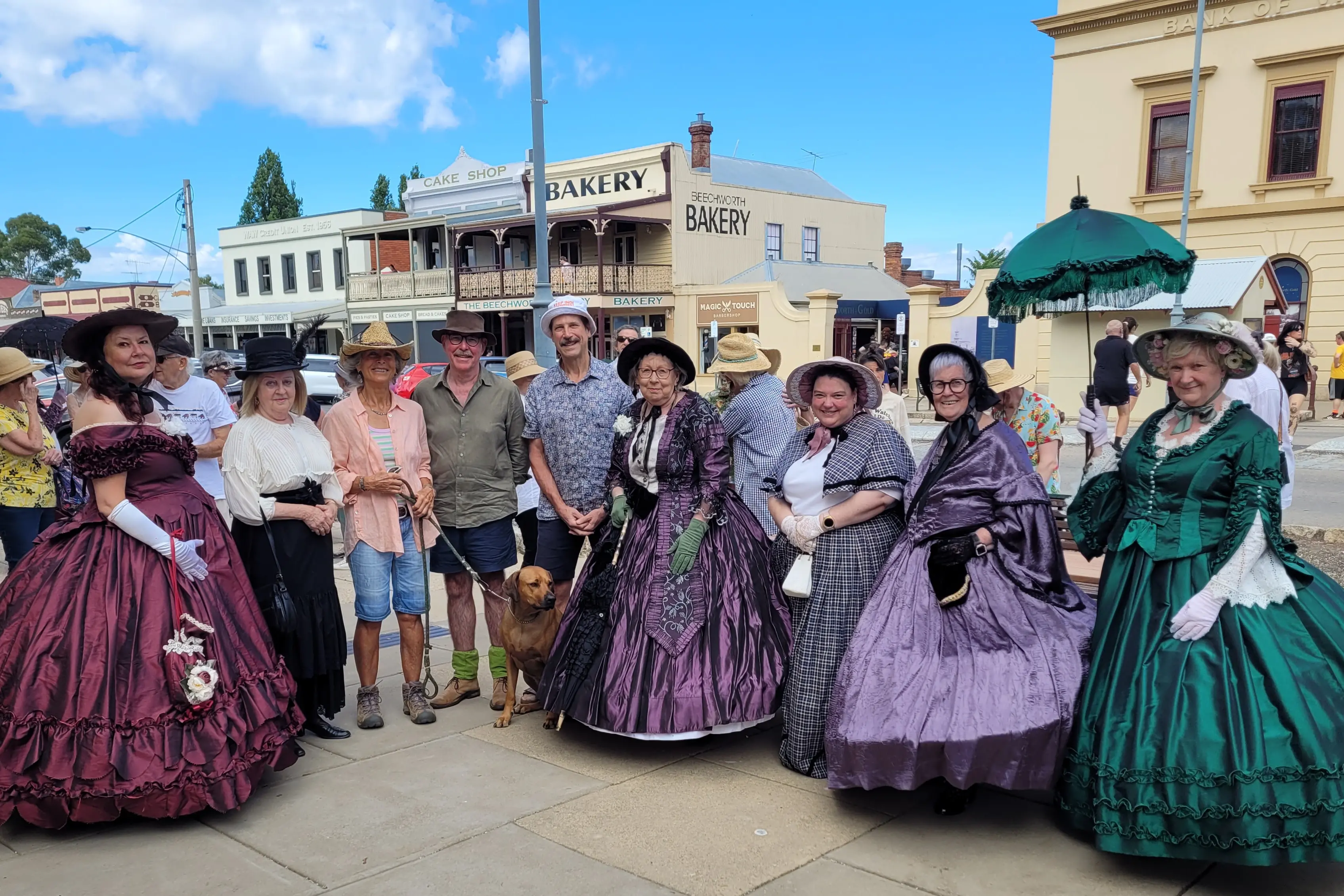 <p>GATHERED: Passionate about Beechworth\\u2019s history \\u2013 Sharon Gray (left) with Sandra Williams, Kerry Bromage, BHHS president Jamie Kronborg, Peter Kenyon, Karen Williams, Cheryl Mann, Virgina Mansell-Lees and Ute Jeffcott at the rally start on Sunday. </p>\\n