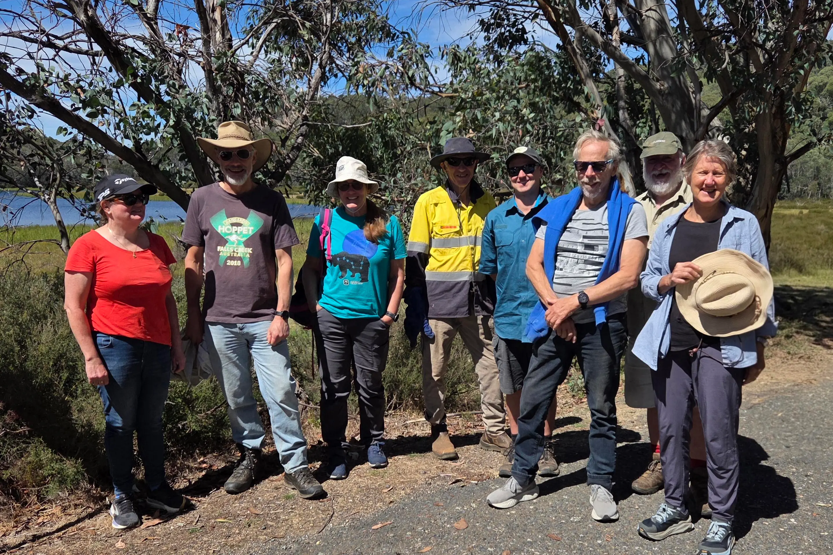 <p>A SWARM OF VOLUNTEERS:  Helping to bolster Mount Buffalo\\'s defences against European wasps were (from left) Anne McEniery, Charlie Pascoe, Kaylee McKensie, Peter McEniery\\u00A0 Joe Deppeler (Parks Victoria), Chris Harris, Graham Gales, and Leonie Wyld. PHOTOS: UOVLG</p>\\n