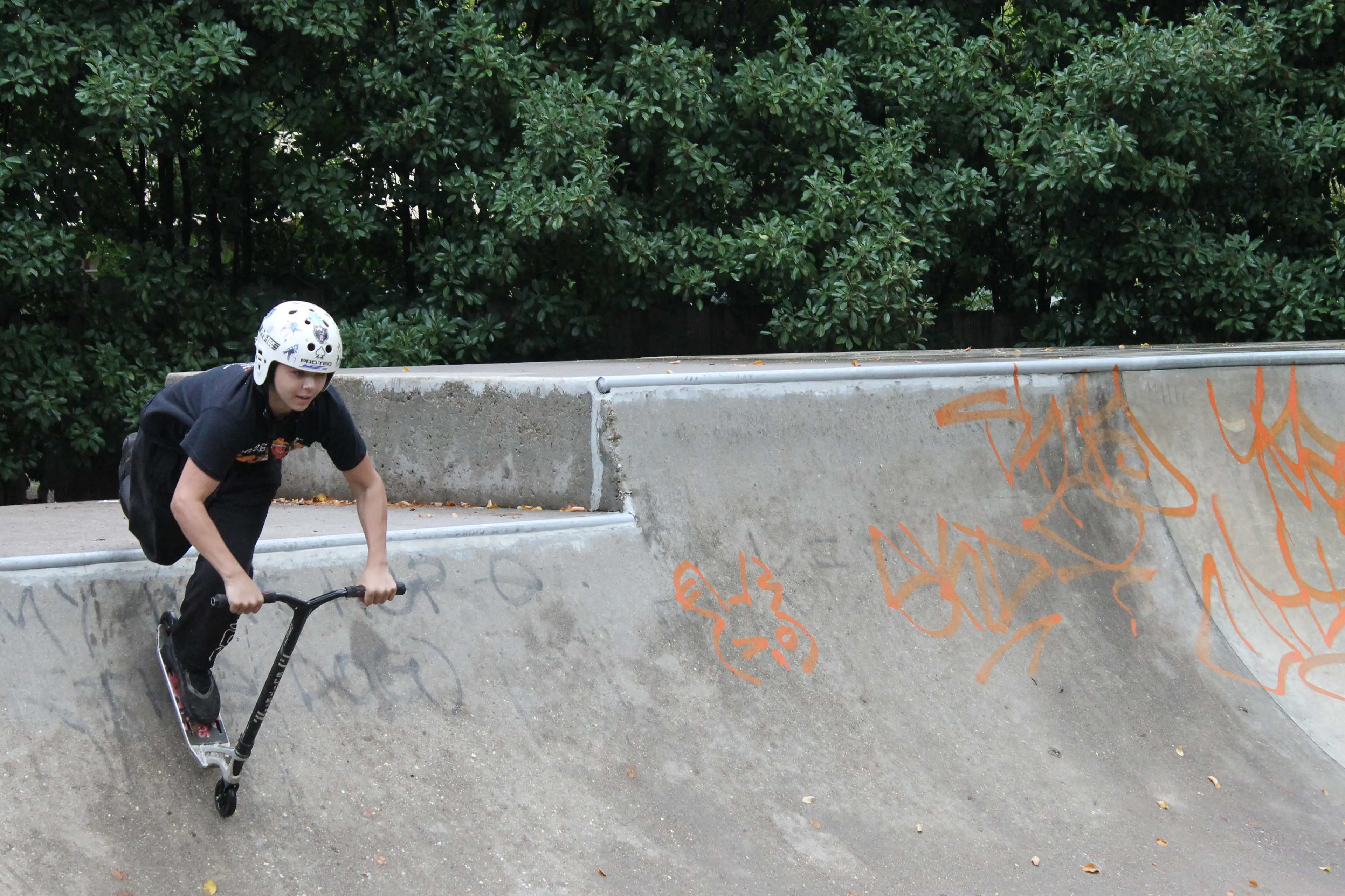 <p>NEW PARK PUSH-OFF: Deagan Ramia-Majors launched down the expanded ramp at the Bright Skate Park to build up momentum for a 360-degree turn. PHOTOS: Phoebe Morgan</p>\\n