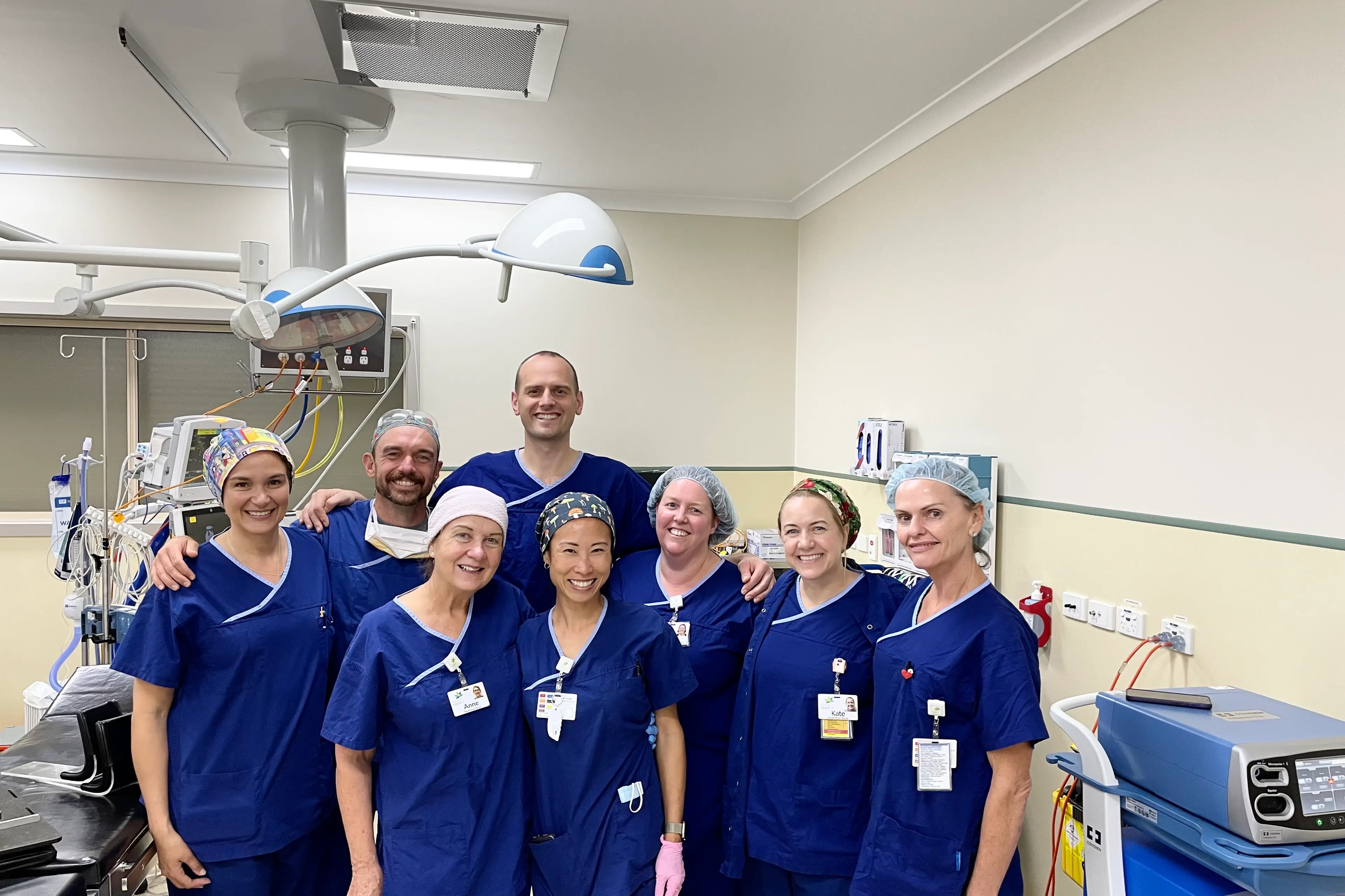 <p>CARE CLOSER TO HOME: The Alpine Health perioperative team at Mount Beauty Hospital with (from left) specialist anaesthetist Dan Trevena, perioperative coordinator Tanya Hart, and surgeon Dr Anton Lambers.</p>\\n