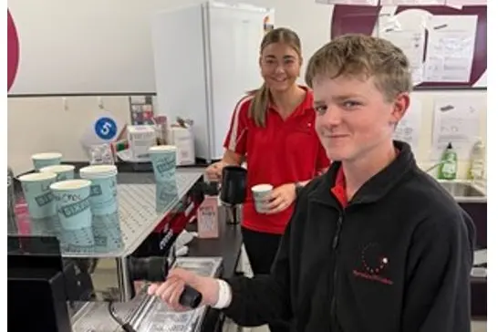 <p>BOOSTED BY FRESH BREWS: At Myrtleford P-12 College, the student-run caf\\u00E9, The Daily Grind, serves a dual purpose; as practical work experience for VM students and a morning meet-up magnet for staff and students who enjoy a freshly brewed beverage. PHOTO: Myrtleford P-12 College.</p>\\n