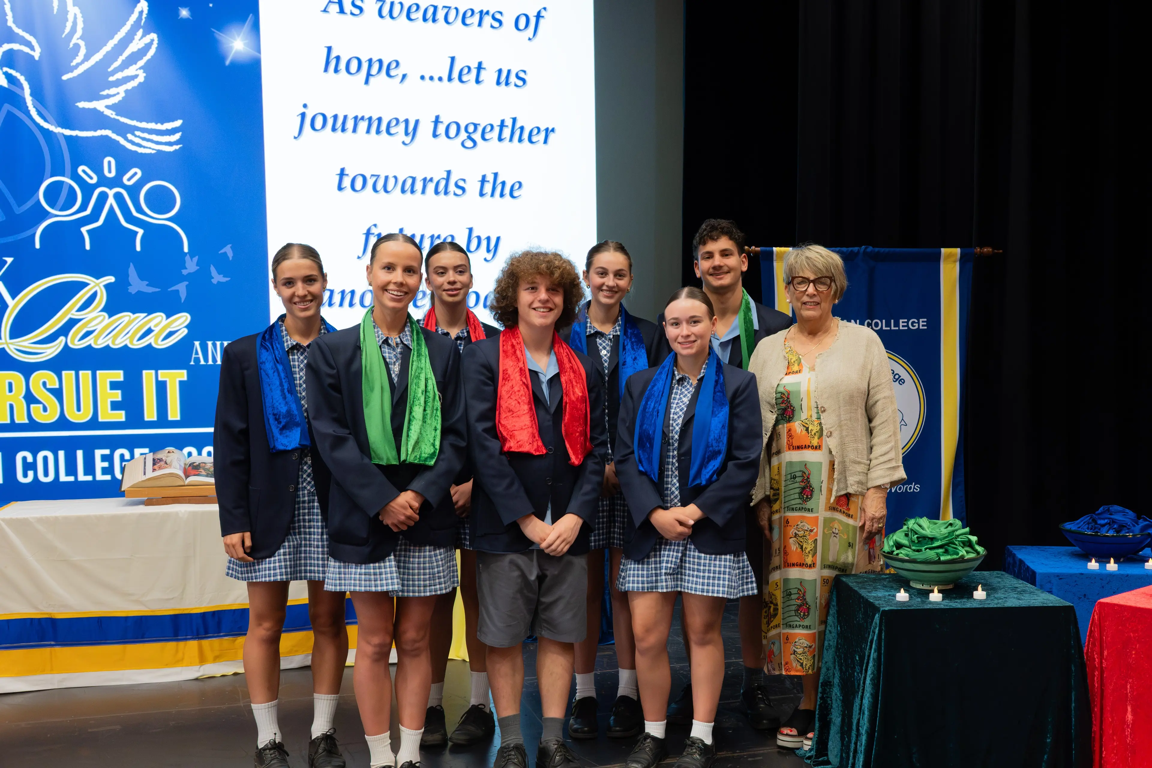 <p>JOINT JOURNEY: Marian College\\'s Student Leaders and teacher Maria Fin participated in the school\\'s recent celebrations. PHOTO: Marian College.</p>\\n