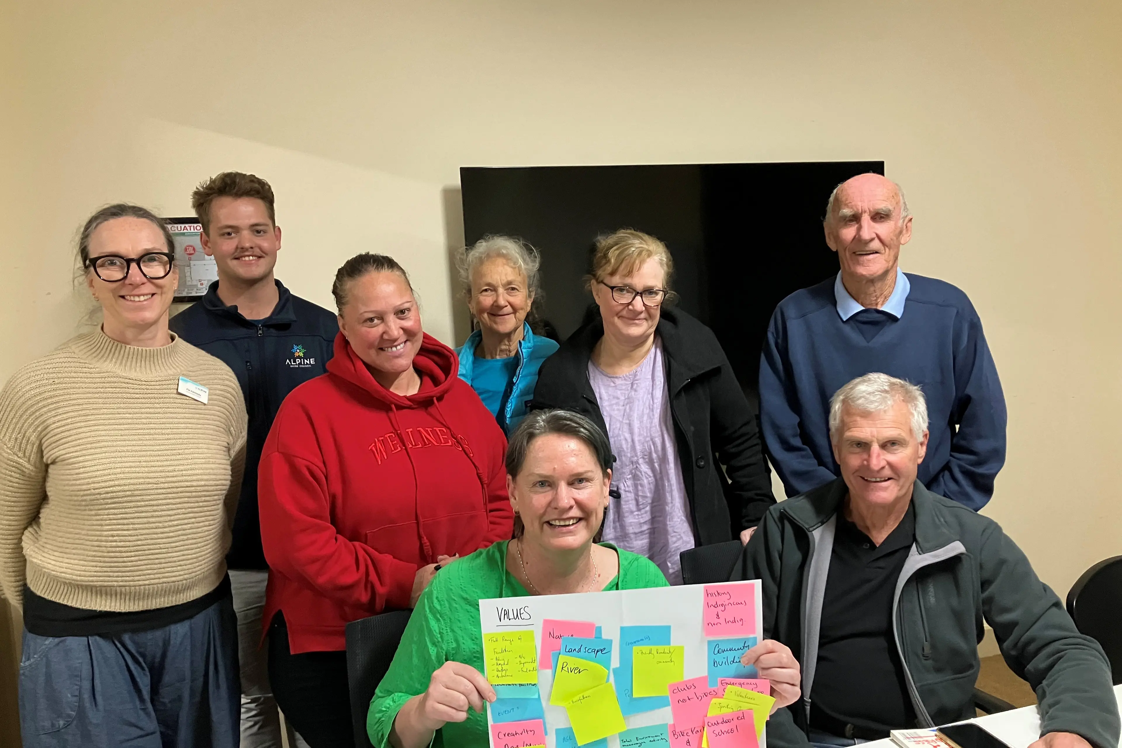 <p>IDEAS APLENTY: (from left) Pia Kennedy, Noah Tanzen, Xena Pahina, Sarah Nicholas, Jenny Bailey , Jim Crebbin and seated Alexandra Almond, Andrew Robinson at the tourism Think Tank. PHOTO: Fay Mason.</p>\\n