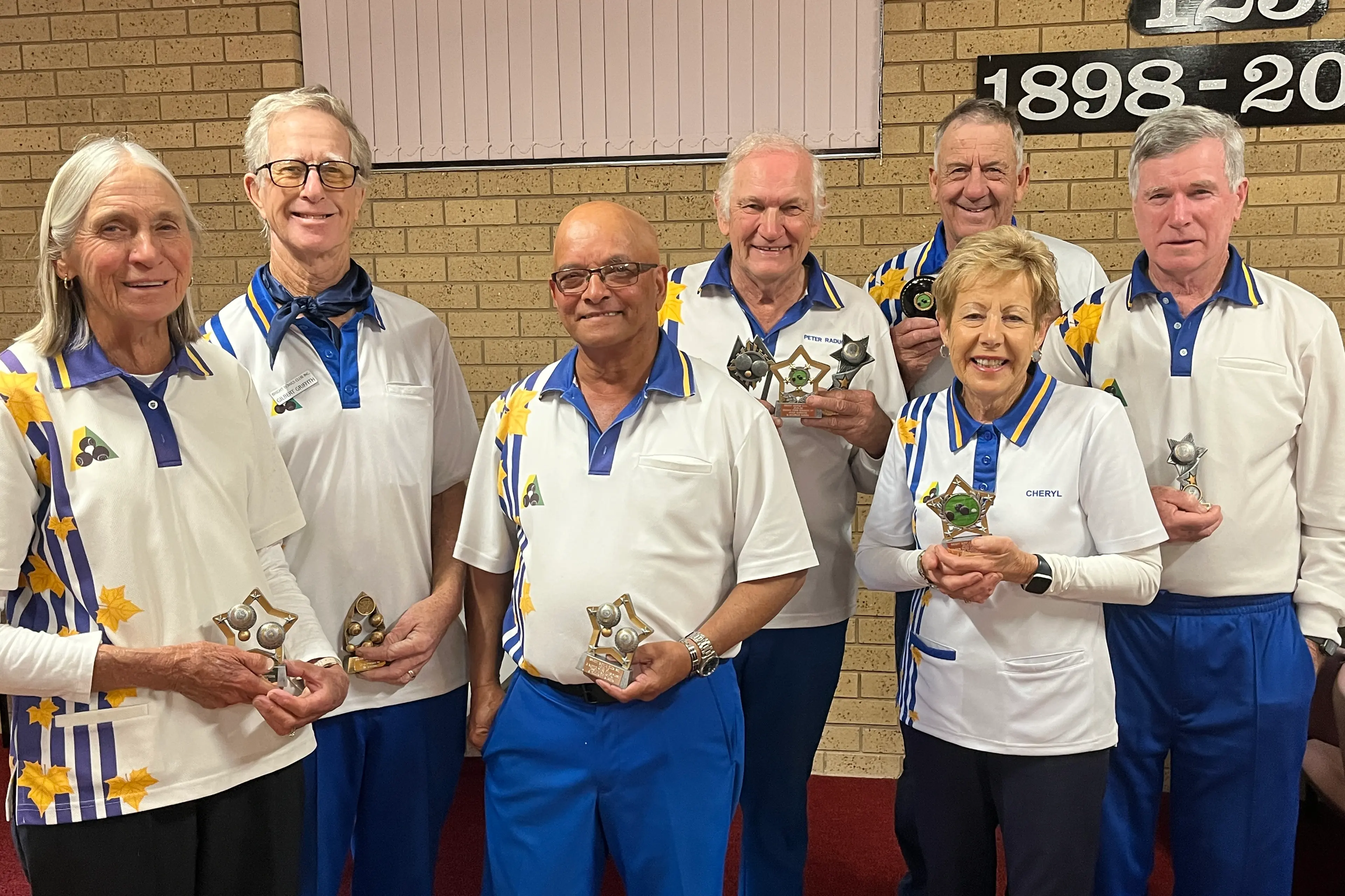 <p>BEST OF THE BUNCH: Bright Bowls Club trophy recipients (from left) Libby Barker, Gilbert Griffith, Ernie Vanderwert, Peter Raduczic, Trevor Poyner, and Bill Hayes.</p>\\n