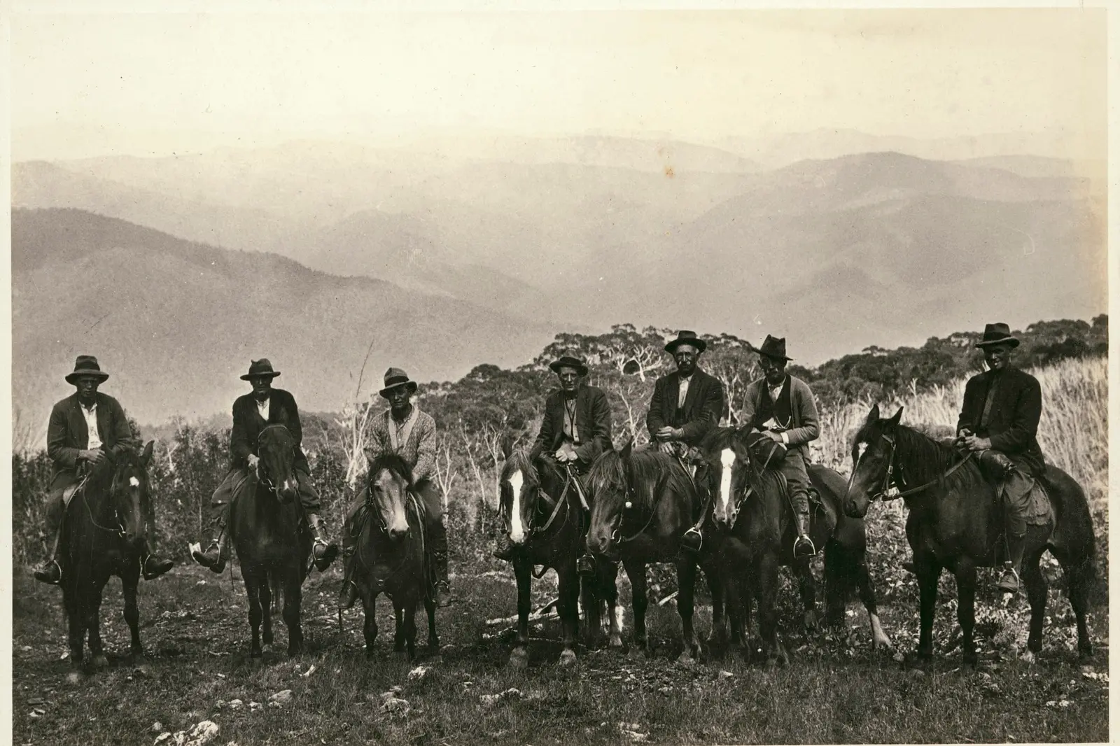 <p>MEMORIES: Cattlemen attending a trail ride Bogong High Plains 1928. PHOTO: W Howieson, source State Library Victoria</p>\\n