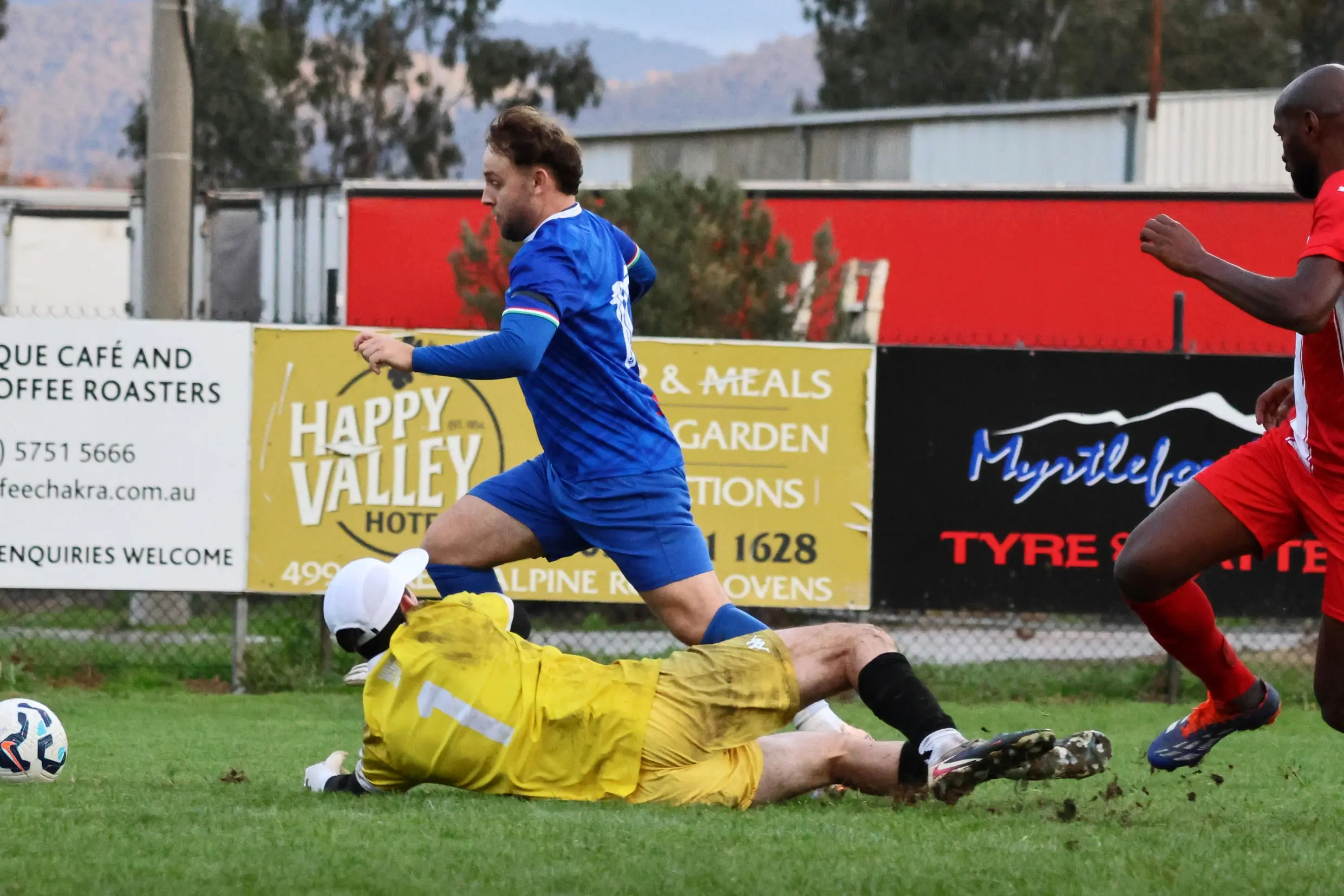 <p>OPEN GOAL: Connor Caponecchia steers it past the goalie. PHOTOS: Janet Watt.</p>\\n
