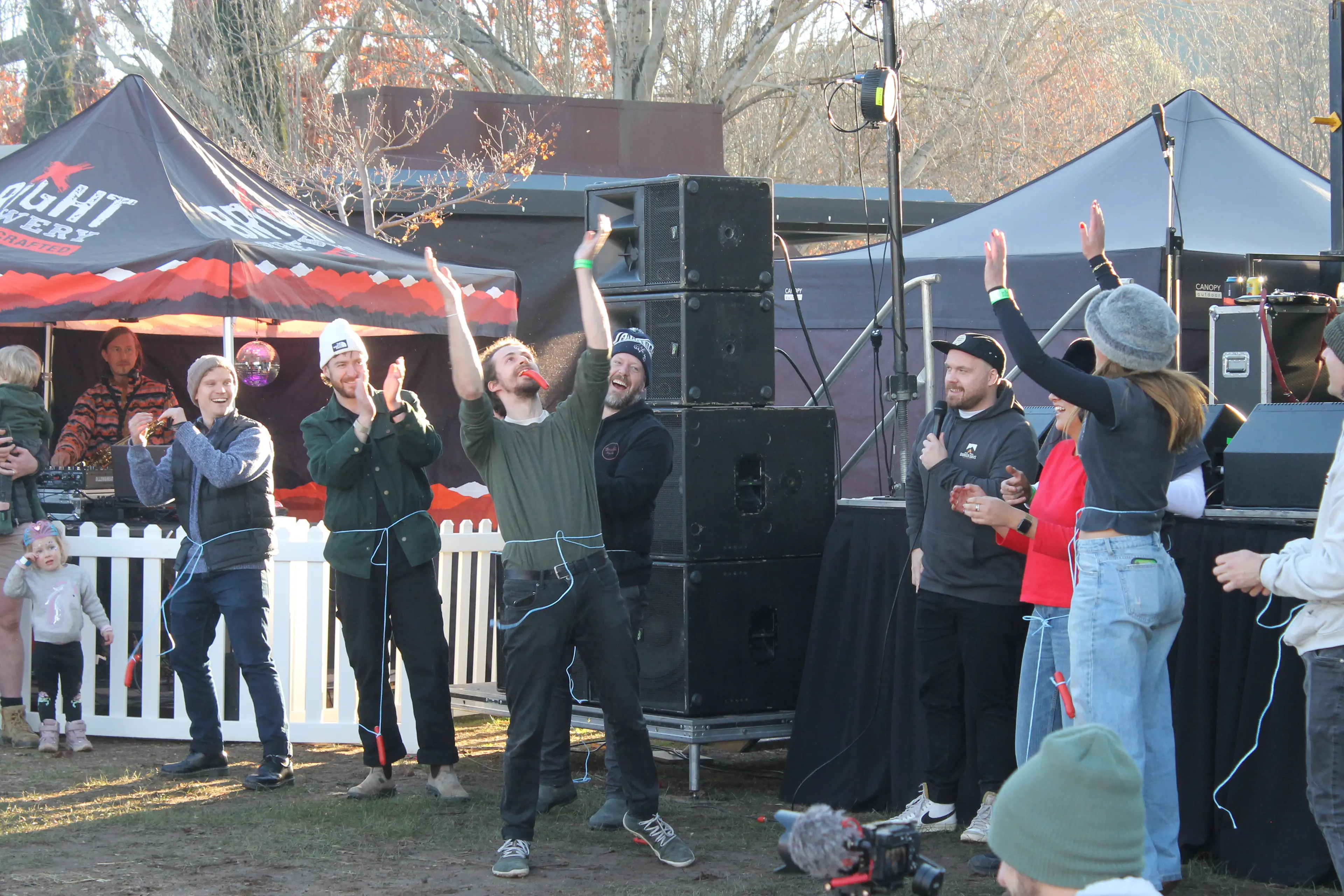 <p>FULL-CROWD FUN: Habibi Favilla from Melbourne took out the \\'Hot Dawg\\' competition at last year\\'s Darker Days Festival, where contestants tried to whip a hot dog on a string into their mouths from where they were tied around their waists.</p>\\n