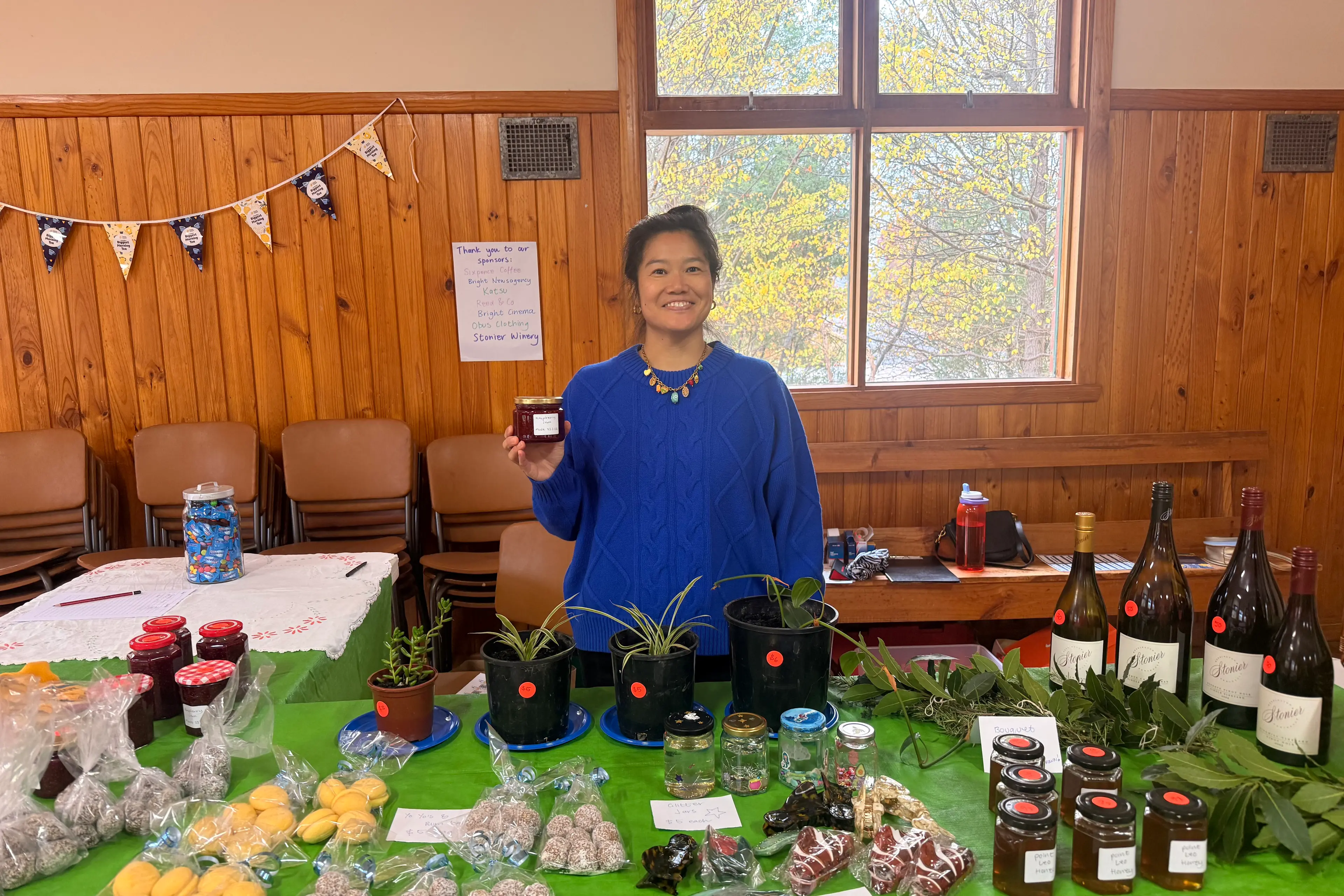 <p>BULGING STALL HAUL: Carolinna Lee was grateful for this year\\'s sponsors, donors and attendants who all chipped in for charity.</p>\\n