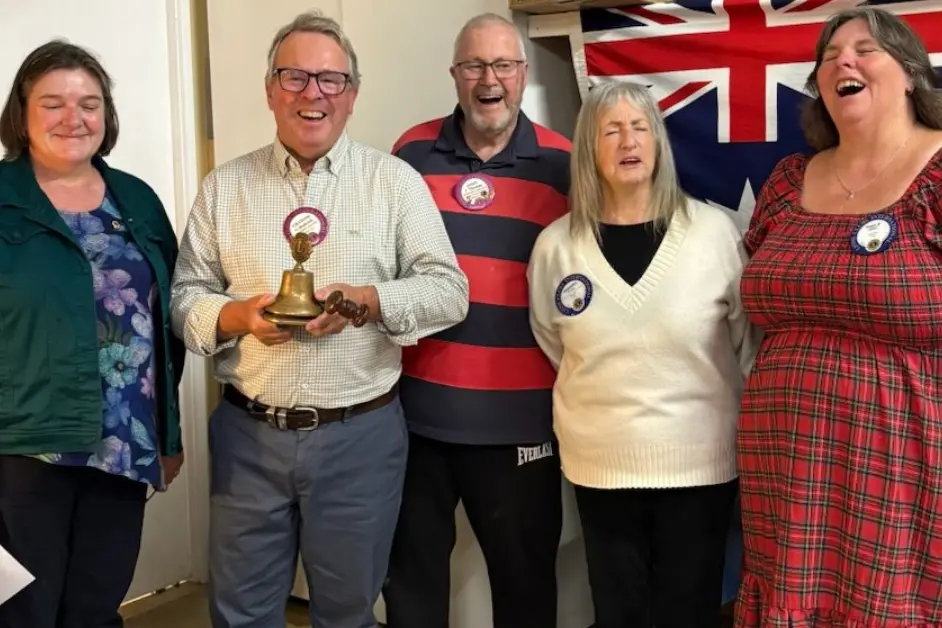<p>eft) District Governor Alison Kazenwadel, president Graham Badrock, membership chairman John Thomas, secretary Andrina Crome and treasurer Paula West. PHOTO: Bright Lions Club.</p>\\n