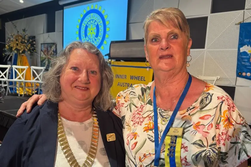 <p>GIVING FROM THE HEART: Sue Nicoll with president of The Inner Wheel Australia Clare Swaan at this year\\u2019s conference in Melbourne.</p>\\n