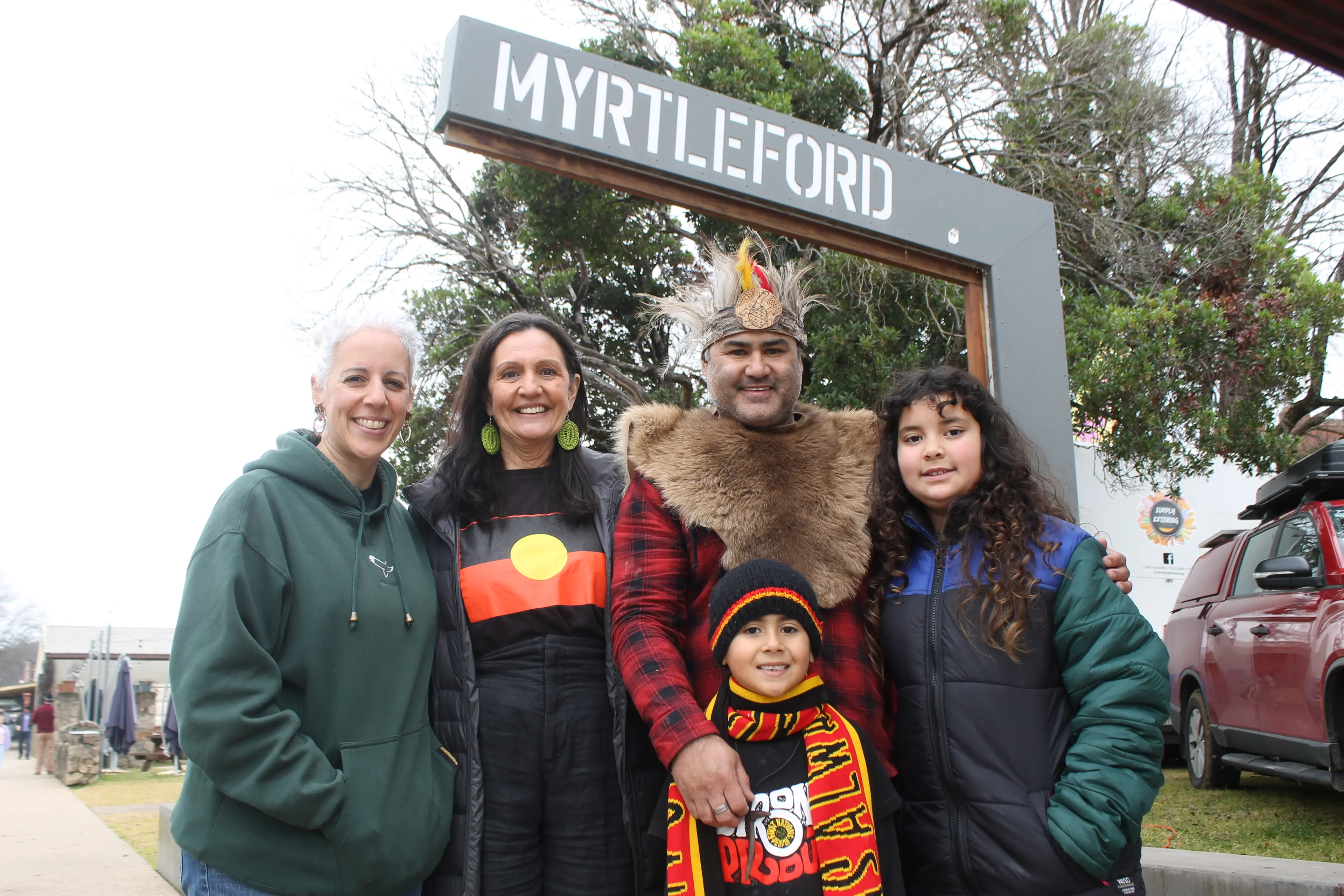 <p>CELEBRATING INDIGENOUS CULTURE: NAIDOC Week 2025 organisers Aileen Taylor, Lee Couch and Derek Murray commemorated with Louka Murray, Harriet McGhee and the Myrtleford community to celebrate First Nations culture and ongoing legacy in the local region. PHOTO: Phoebe Morgan</p>\\n
