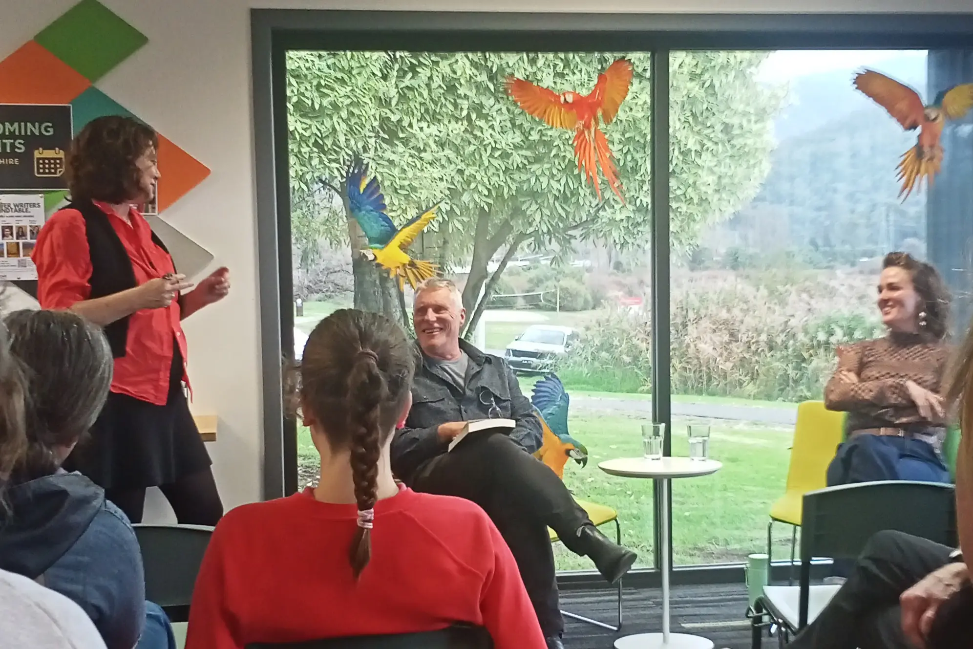 <p>ENGANGING TALK. Authors (seated) Michael Brissenden and Siobhan O\\u2019Brien entertained a captive audience at the Mt Beauty Library as part of Winter Writers\\' Roundtable last week. PHOTO: Michael Ahearn</p>\\n