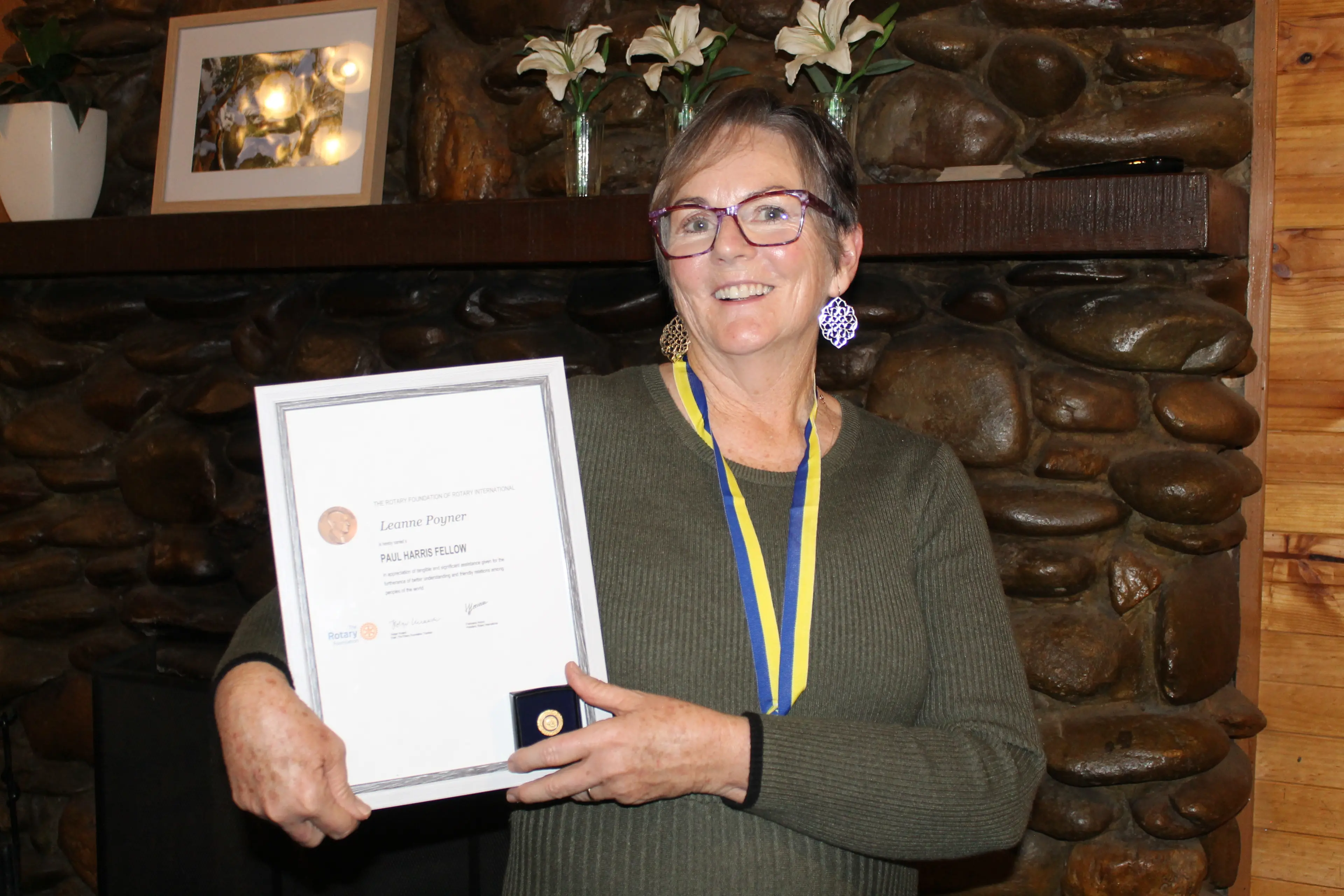 <p>DESERVING DUB: Leanne Poyner was recognised for her contributions towards Rotary with an esteemed Paul Harris Fellowship. PHOTOS: Phoebe Morgan.</p>\\n