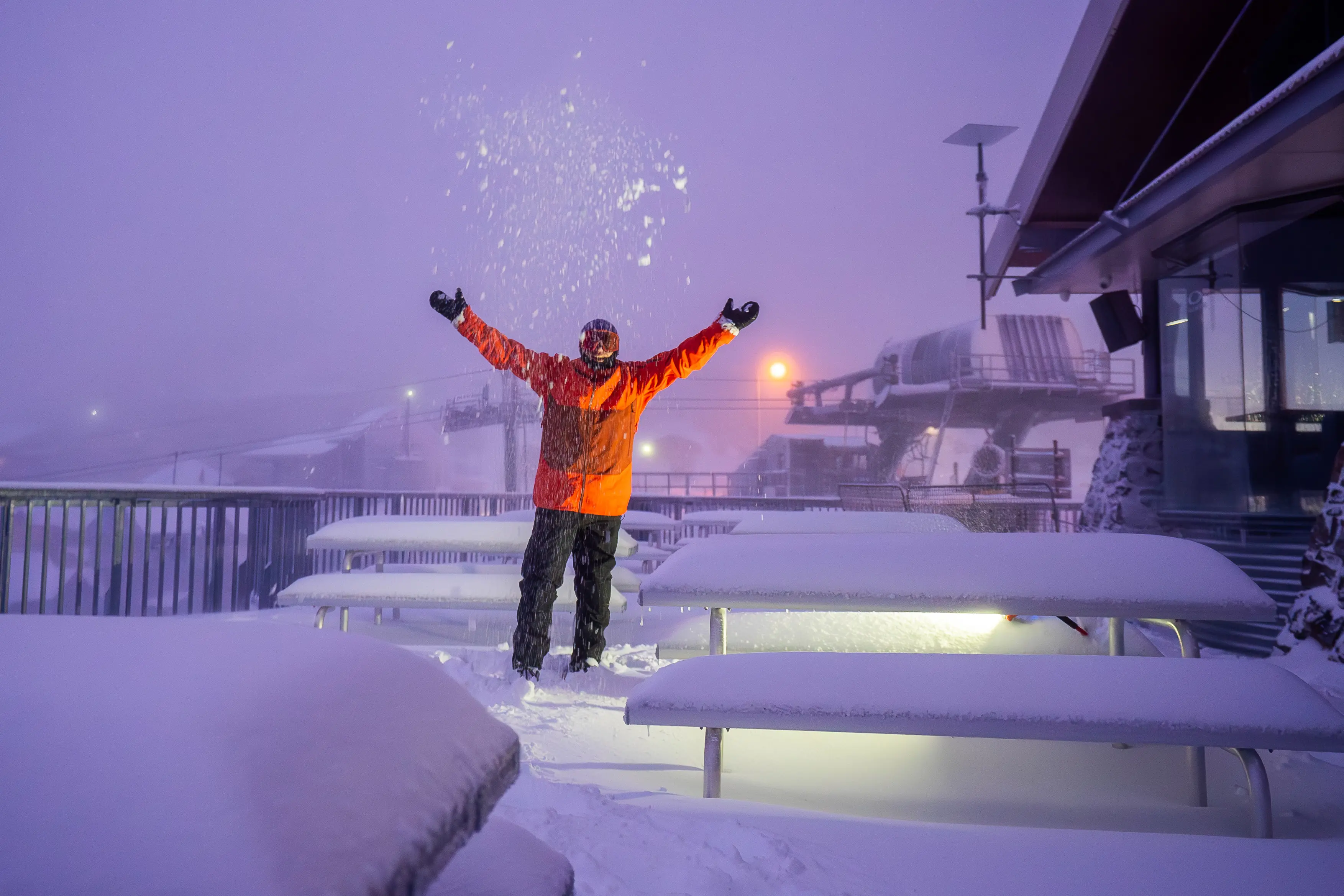 <p>BIG DUMP: Bright/Ovens Valley resident Drew Jolowicz was rapt with the 30cm bump of snow at Mt Hotham. PHOTO: Chris Hocking, Vail Resorts </p>\\n