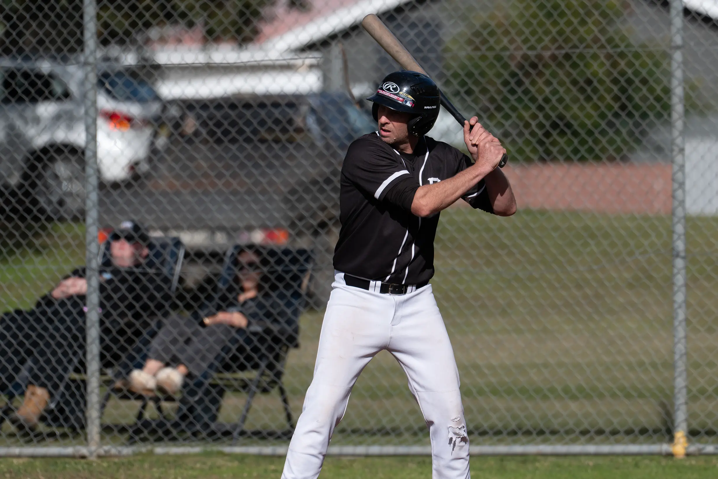 <p>GOING BIG: Damon Barker was solid behind the plate over the weekend for the B grade Panthers and was part of an offensive onslaught in the team\\'s 17-4 win. PHOTO: Melissa Beattie</p>\\n