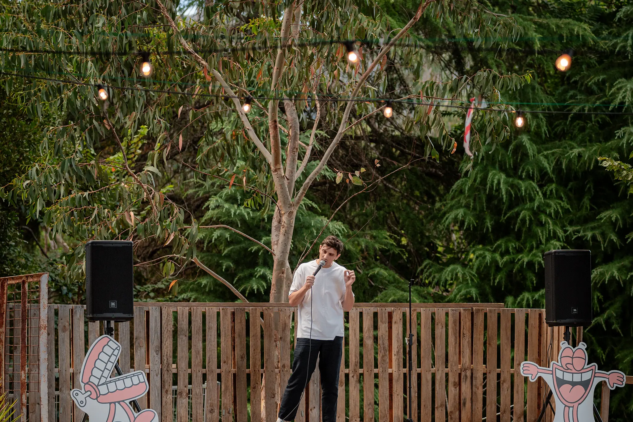 <p>LOADS OF LAUGHS: Sam Taunton took to the stage at last year\\'s inaugural Chuckle Valley Comedy event at the Bright Courthouse. PHOTO: CVC.</p>\\n