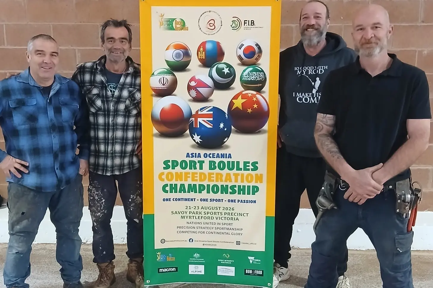 <p>THE DREAM TEAM: Myrtleford Savoy Bocce Club\\'s (from left) Mick Sacco, Danny Perez, Jamie Rebuffo and Jason Dyball have been instrumental in putting in the work to get the 2026 Asia Oceania Sport Boules Confederation Championships to Myrtleford in late August. PHOTO: Myrtleford Savoy Bocce Club</p>\\n
