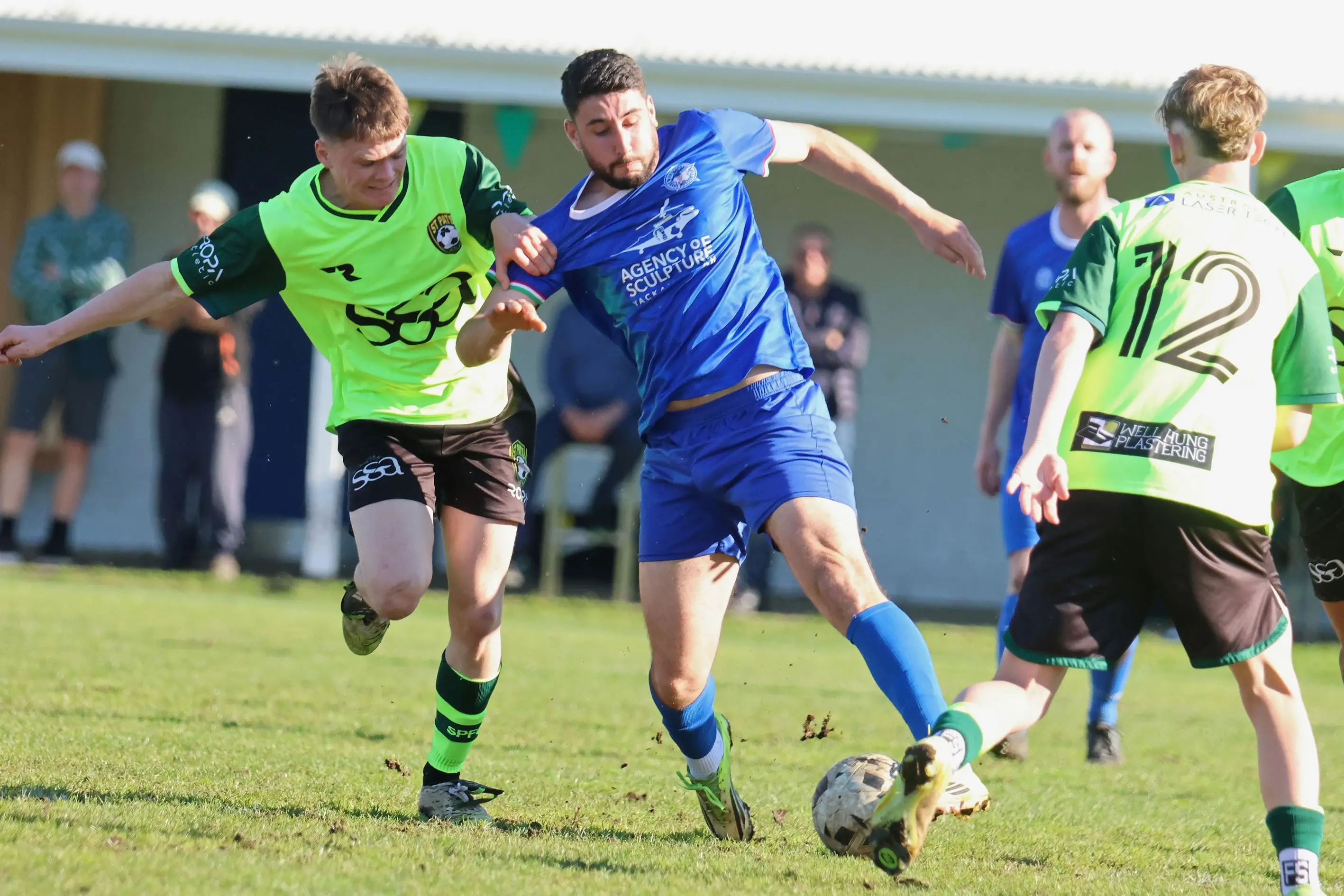 <p>CAN\\'T BE STOPPED: Tom La Spina cuts through the St Pats defence in Myrtleford\\'s 5-0 win on Sunday. PHOTOS: Janet Watt</p>\\n