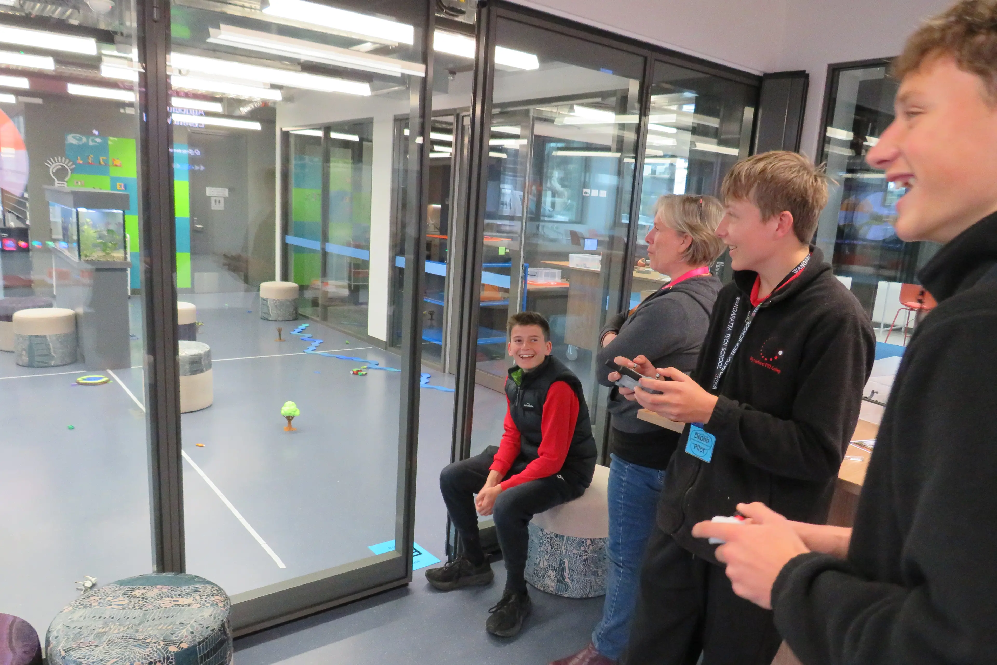 <p>GAMIFYING REAL-WORLD APPLICATIONS: Blake Parolin, Claire Stock, Ben Hodgkin and Noah Harris from Myrtleford P-12 College were part of the first incoming group at the Wangaratta Tech School on Tuesday last week. PHOTO: Simone Kerwin</p>\\n