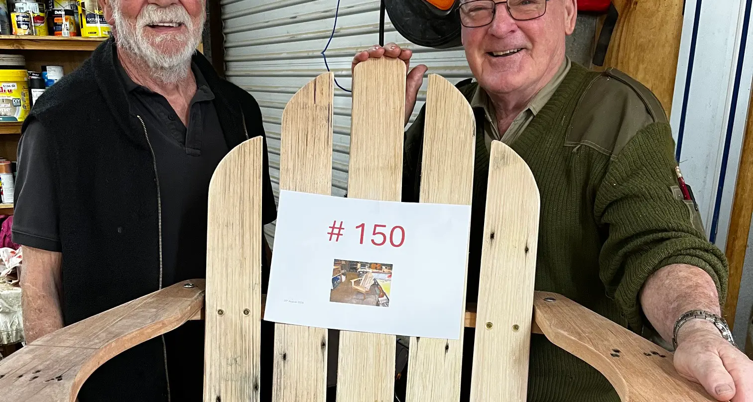 Myrtleford Men's Shed makes its 150th Adirondak Chair