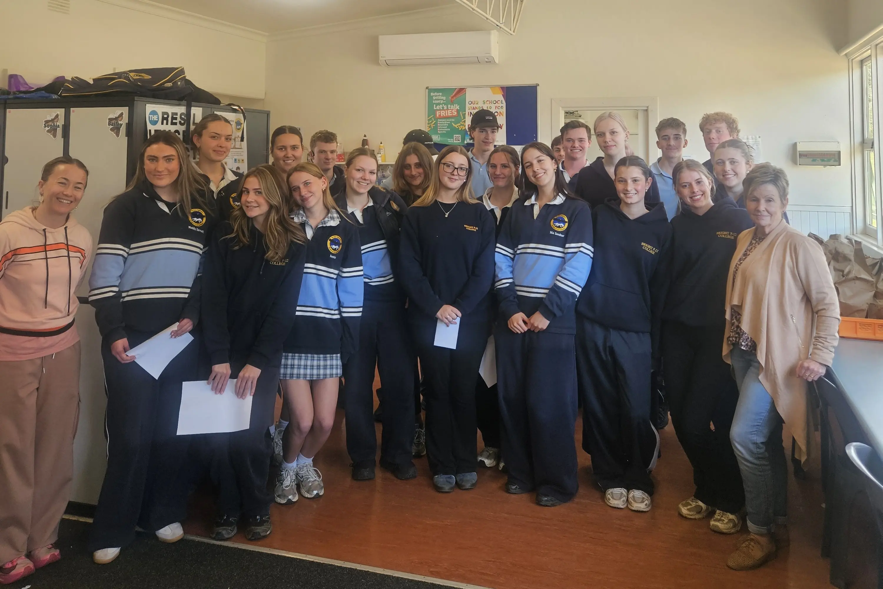 <p>LUNCH BREAK: (from left) Bright P-12 College\\'s Year 12 co-ordinator Simone Farmer-Birkenbiel and the 2026 Year 12 cohort joined Lion Jenni Sgambelloni for a celebratory lunch to mark all their hard work so far during their last year of school. PHOTO: Bright Lions Club</p>\\n