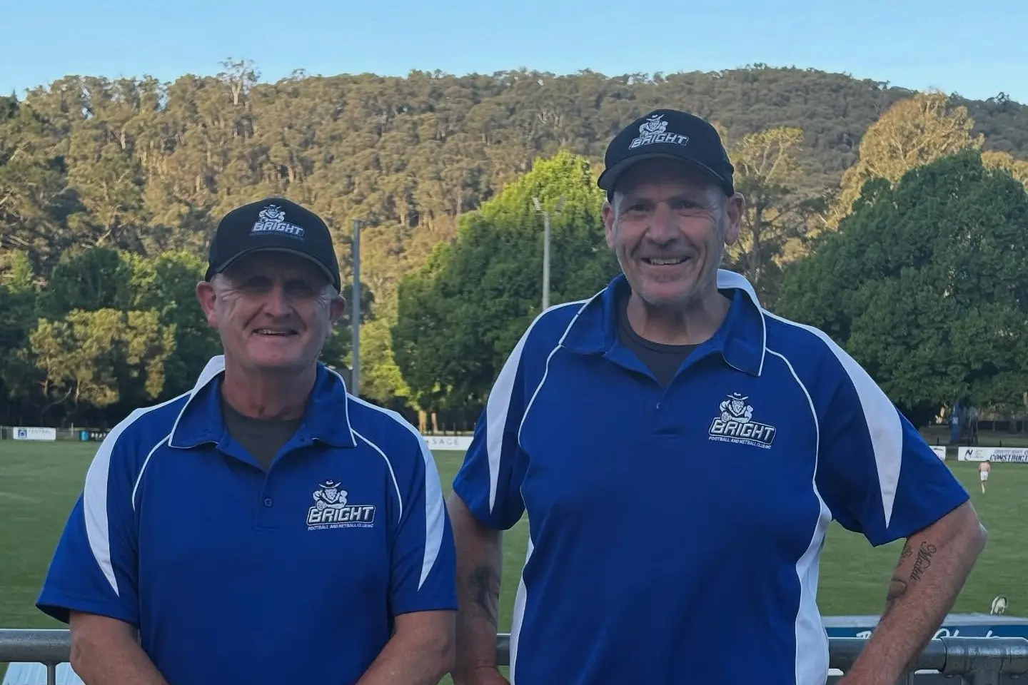 <p>LET\\'S GO BRIHGT: UBFNC president Peter Smith and vice president Rob Love and the entire club with the best for their grand final bound senior football and B reserve netball teams. PHOTO: United Bright Football Netball Club</p>\\n