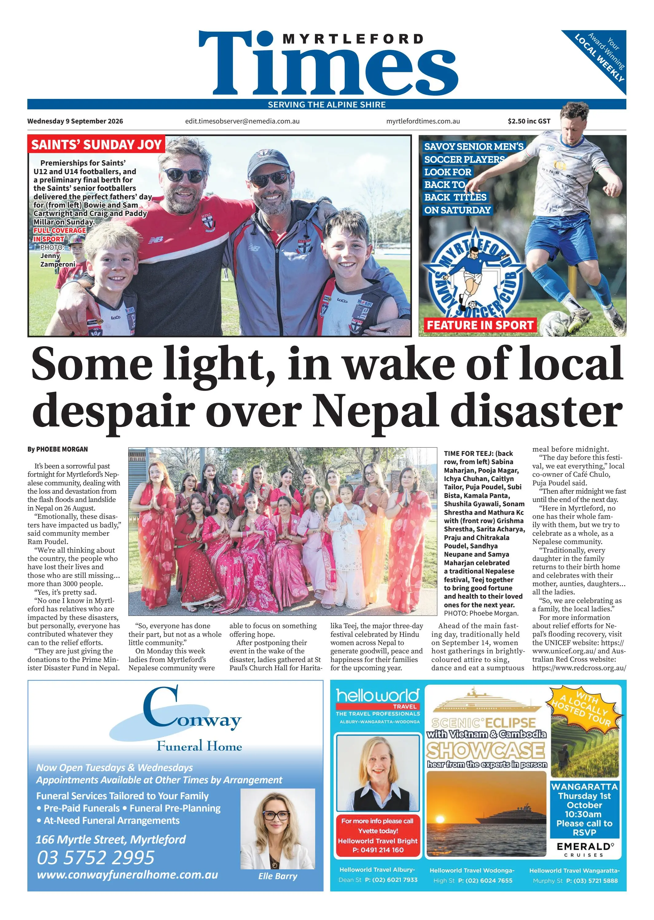 Myrtleford Times, Wednesday, 9 September, 2026