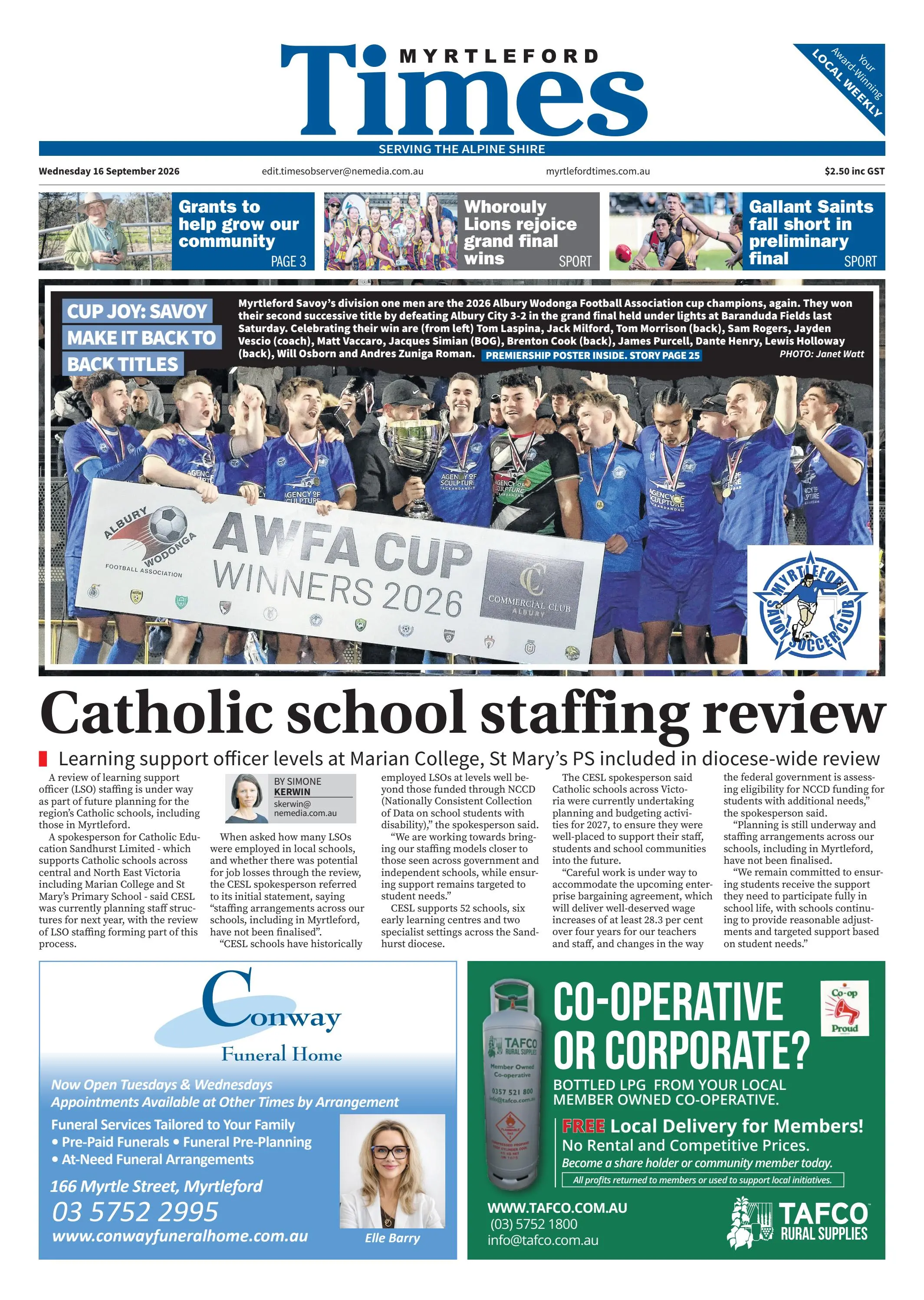 Myrtleford Times, Wednesday, 16 September, 2026