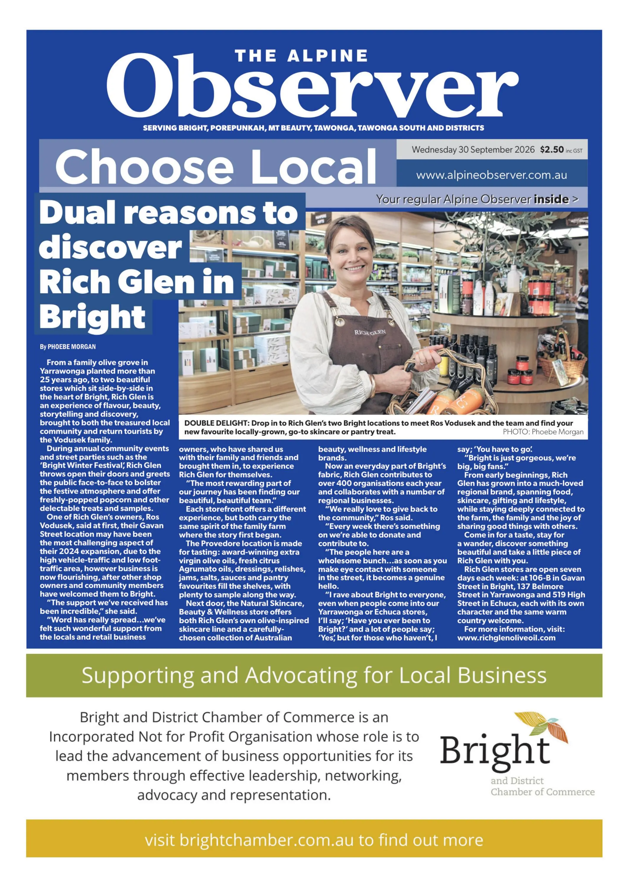 Alpine Observer Choose Local, Wednesday, 30 September, 2026