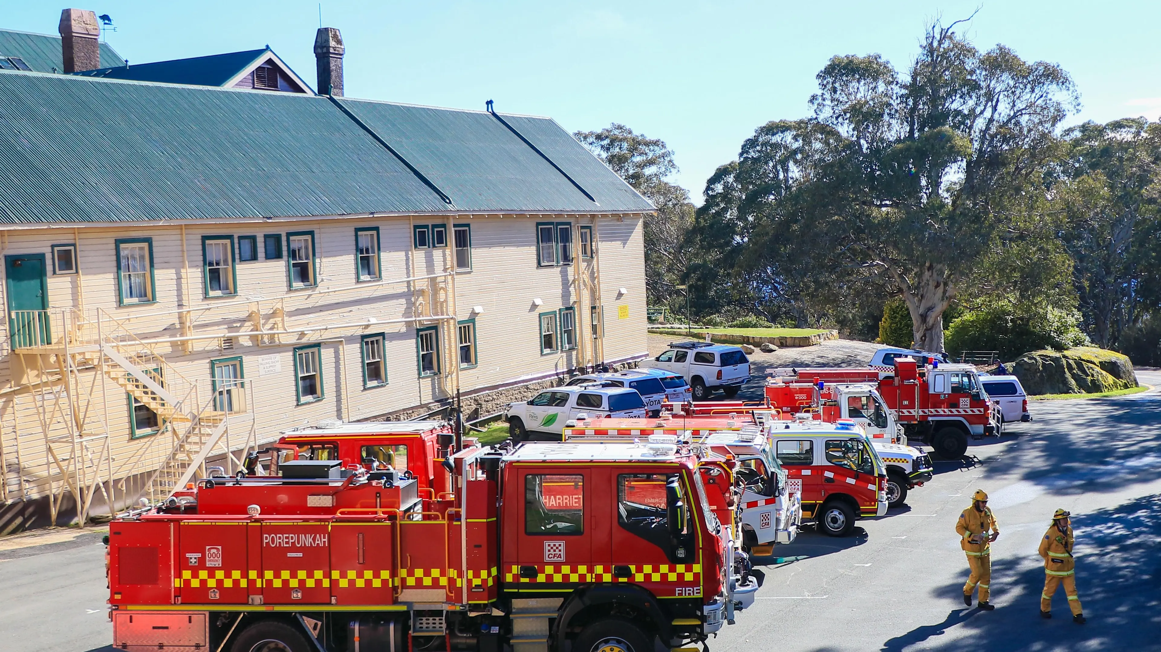CFA brigades turn out for training exercise at Mount Buffalo Chalet