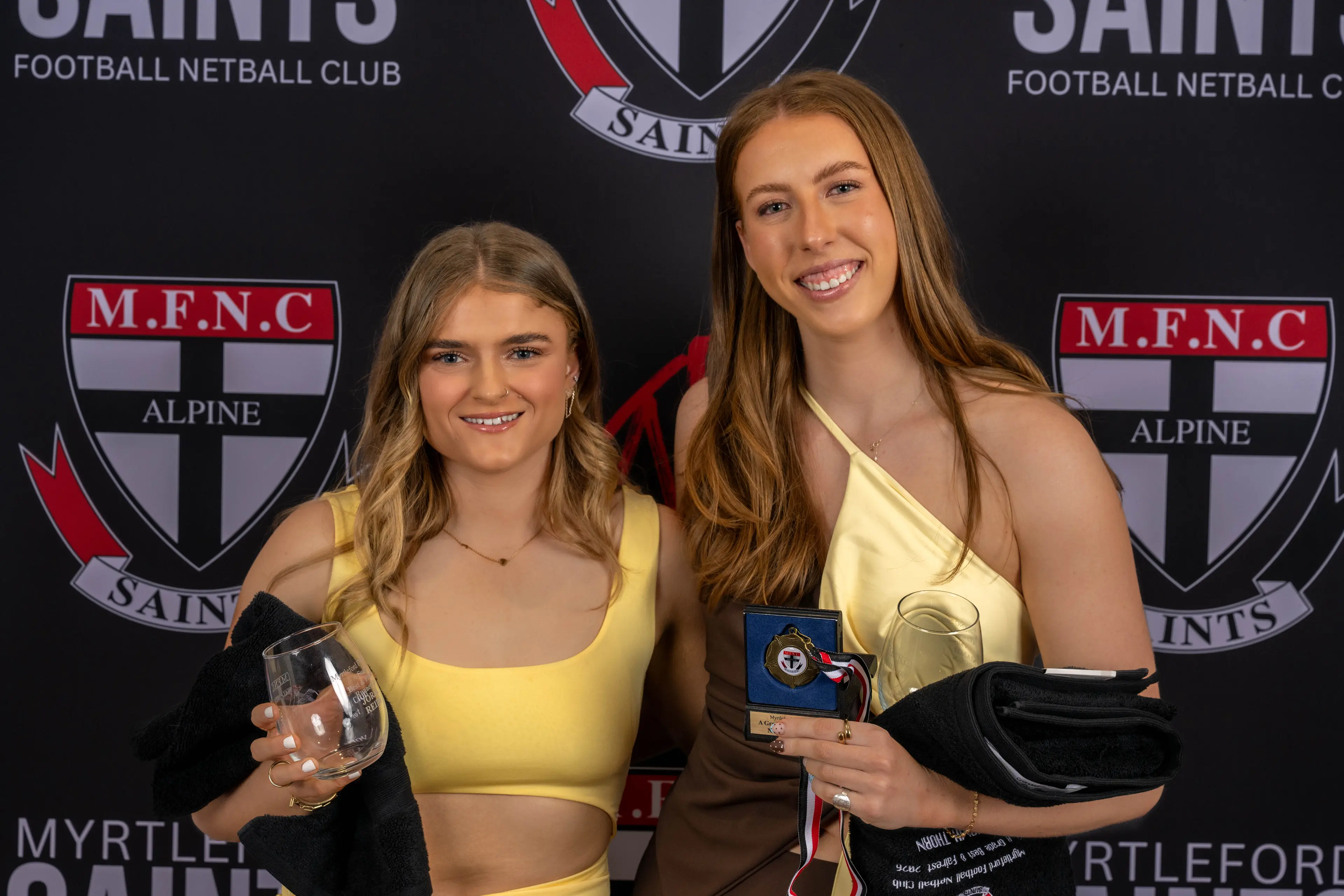 <p>THE SAINTS WAY: Myrtleford Football Netball Club held their end of season celebrations last Friday night recognising the 2026 season\\'s best, which included A grade best and fairest runner-up Jorja Reidy (left) and best and fairest Niamh Thorn. PHOTOS: Cartwright Productions </p>\\n