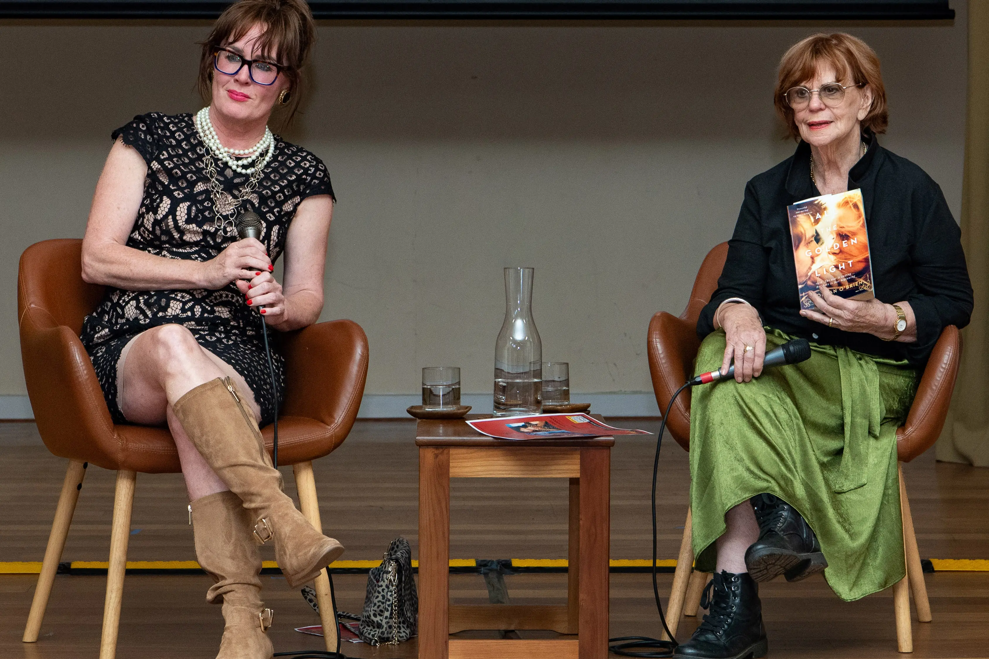 <p>BOOK TALKS: Siobhan O\\u2019Brien (left) discusses her fictional work, \\u2018All the Golden Light\\u2019 with Mt Beauty Writers Festival founder Fay Mason during Saturday\\'s event.</p>\\n