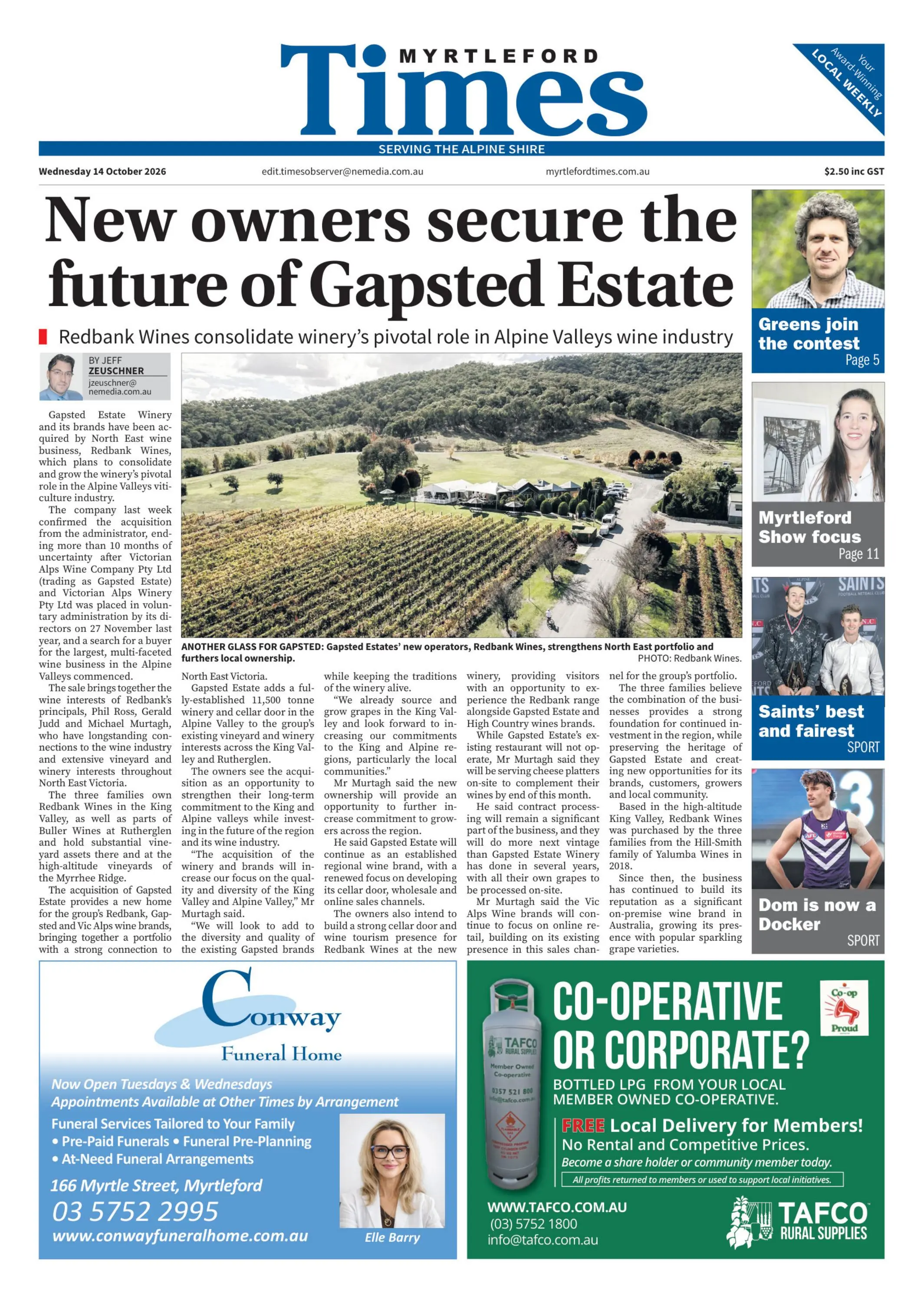 Myrtleford Times, Wednesday, 14 October, 2026