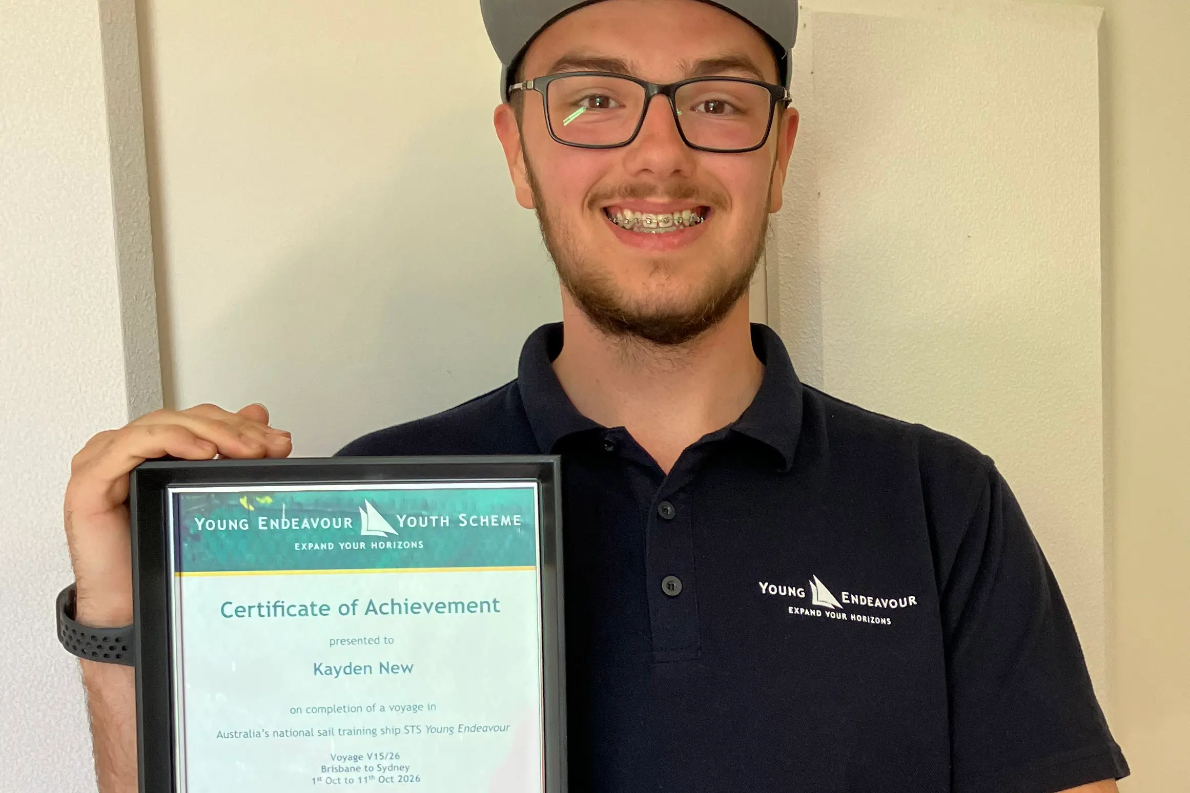 <p>SMOOTH SAILING: Kayden New was happy to take the wheel during his time in the Young Endeavour program.</p>\\n