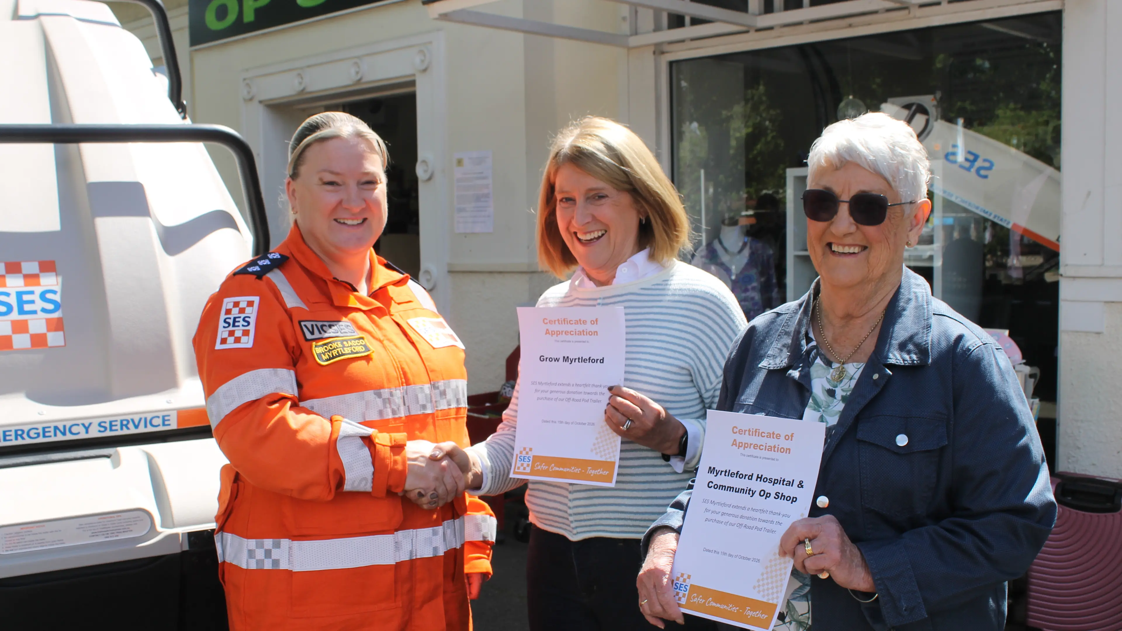New equipment boost for Myrtleford SES thanks to Grow Myrtleford+ and MHCOS