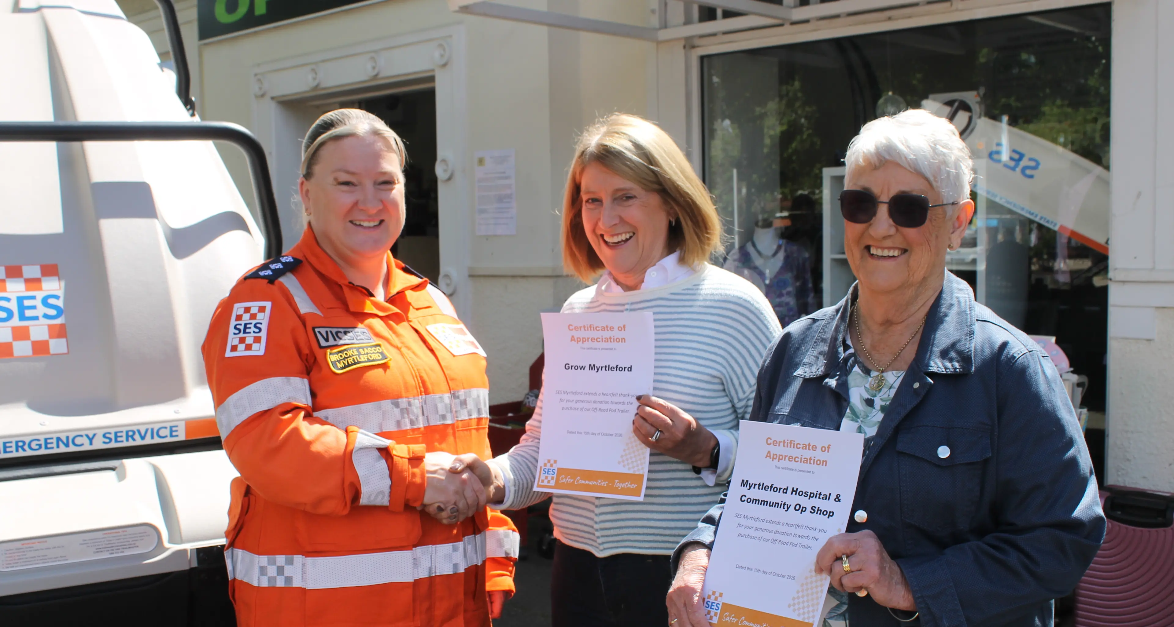 New equipment boost for Myrtleford SES thanks to Grow Myrtleford+ and MHCOS