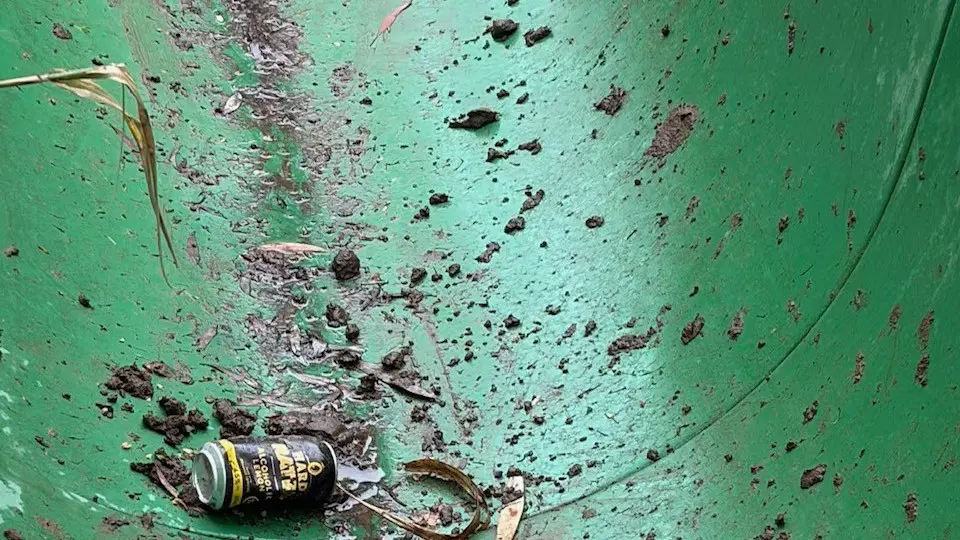 Bright waterslide damaged, vandalised