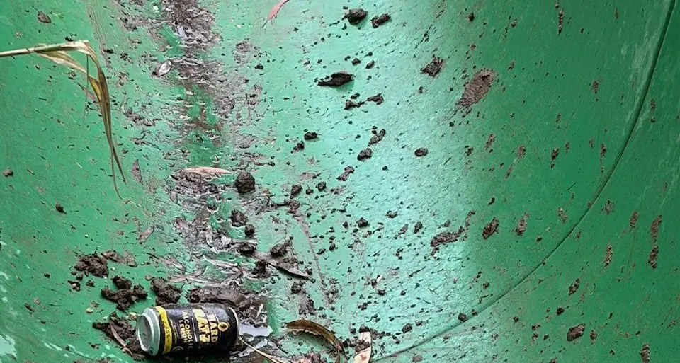 Bright waterslide damaged, vandalised