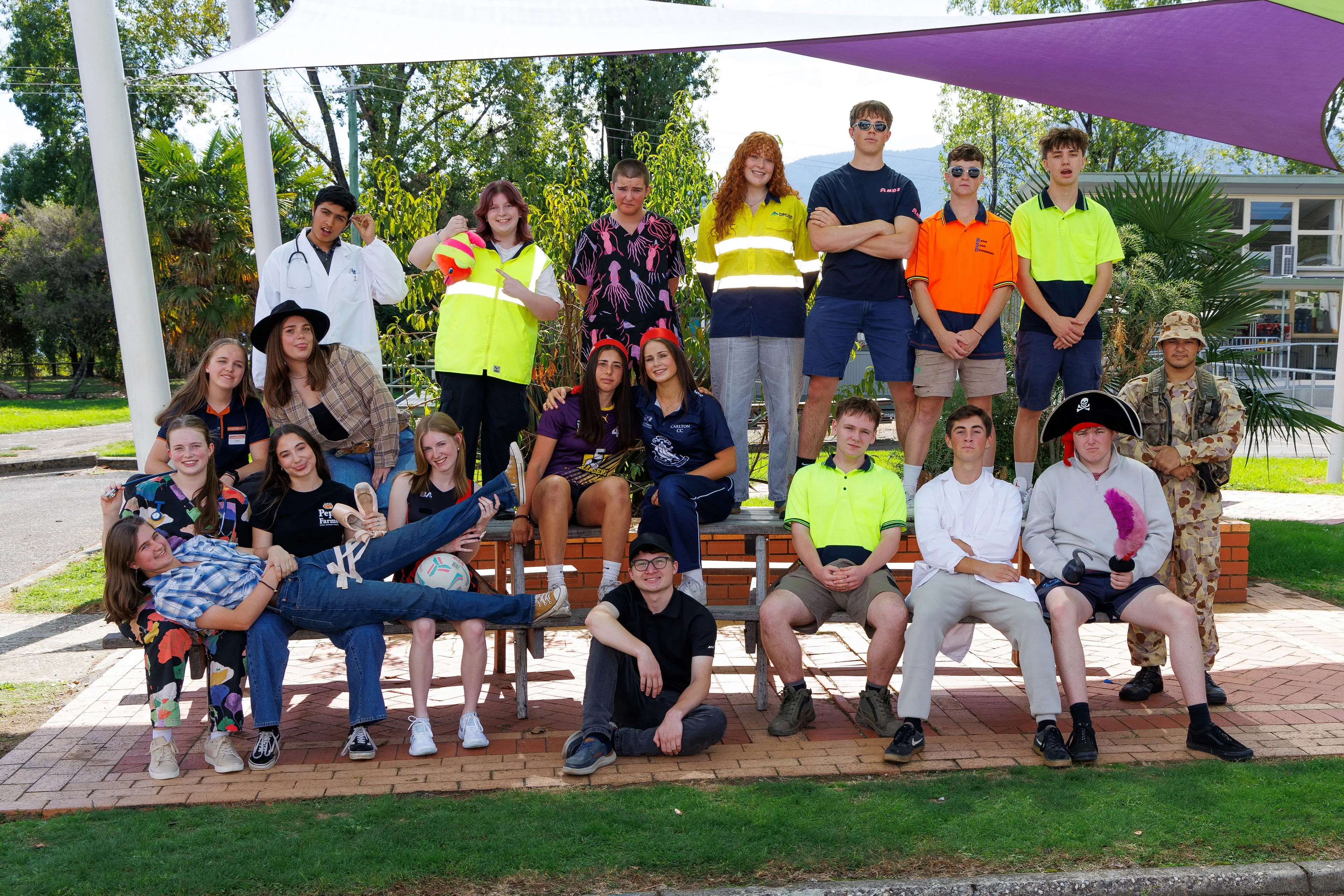 <p>PHOTO FROM THE FUTURE? Nearly all of the 2026 Year 12s dressed up to represent their personality, or future careers and passions. PHOTOS: Mt Beauty Secondary College</p>\\n
