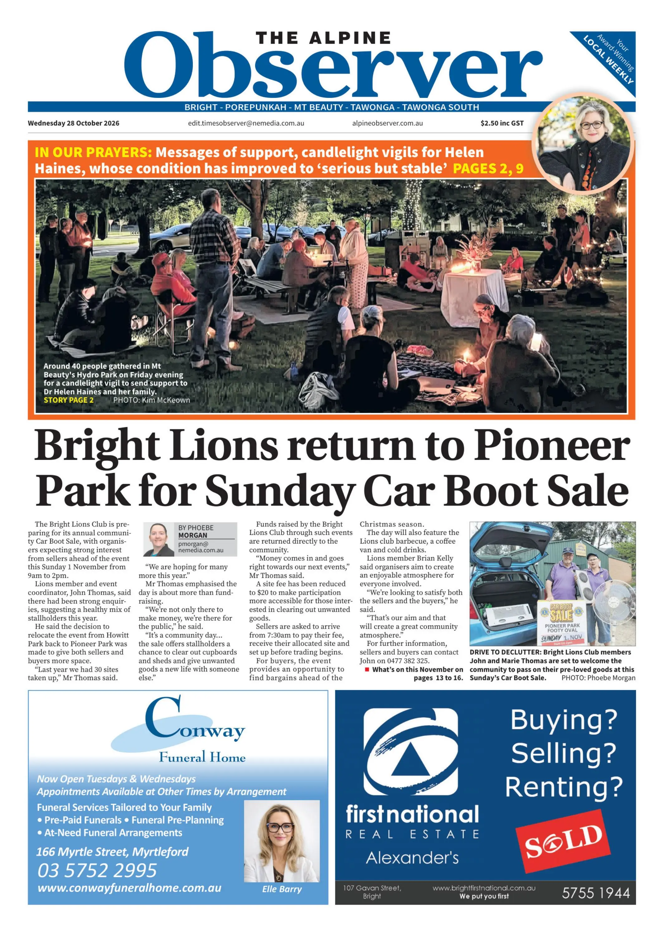 Alpine Observer, Wednesday, 28 October, 2026