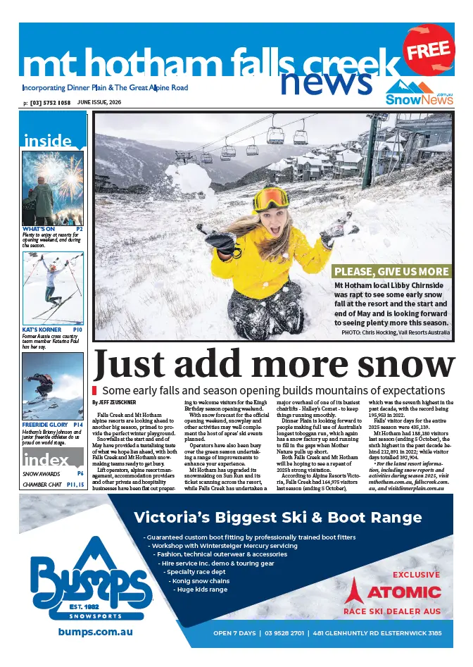 Mt Hotham Falls Creek News - Monday, June 1, 2026