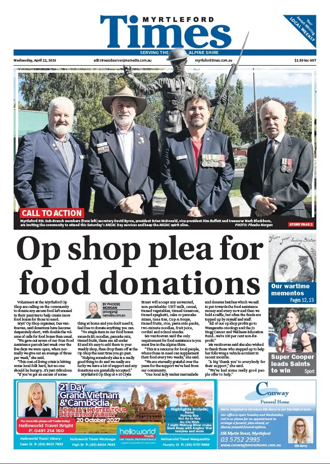 Myrtleford Times - Wednesday, April 22, 2026