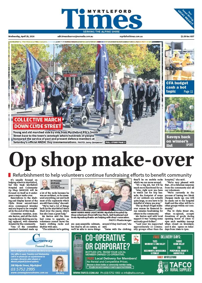 Myrtleford Times - Wednesday, April 29, 2026